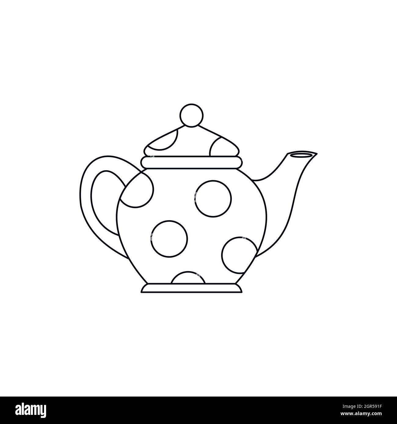 Kettle icon, outline style Stock Vector