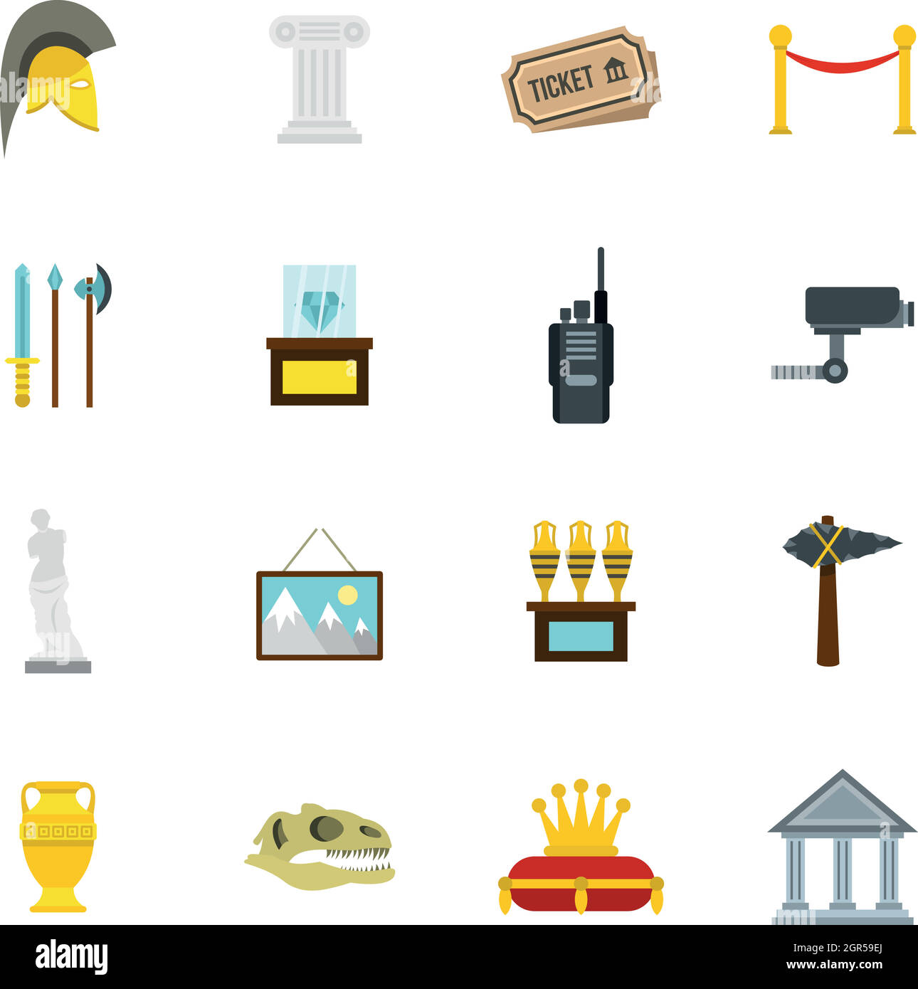 Museum icons set, flat style Stock Vector Image & Art - Alamy