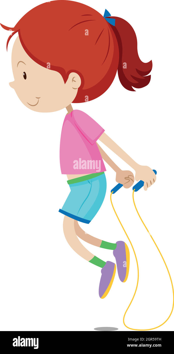 Little girl skipping the rope Stock Vector Image & Art - Alamy