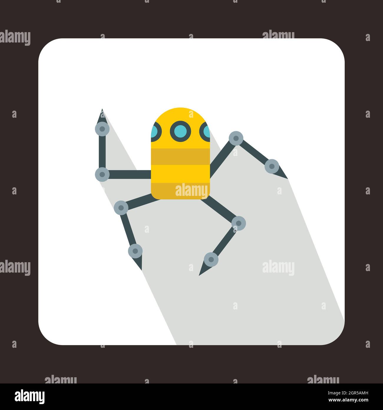 Robot spider icon, flat style Stock Vector