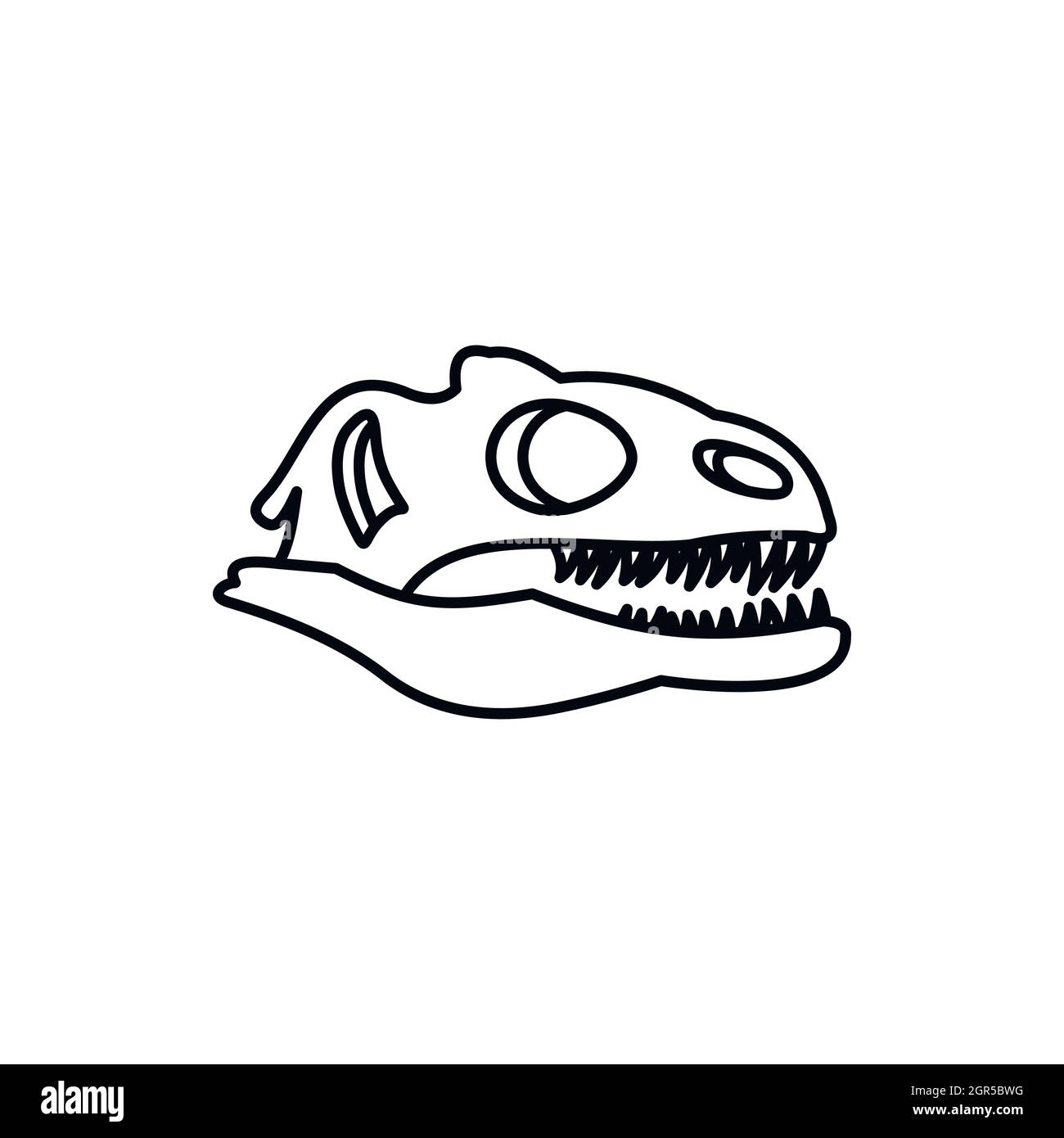 Dinosaur skull icon, outline style Stock Vector