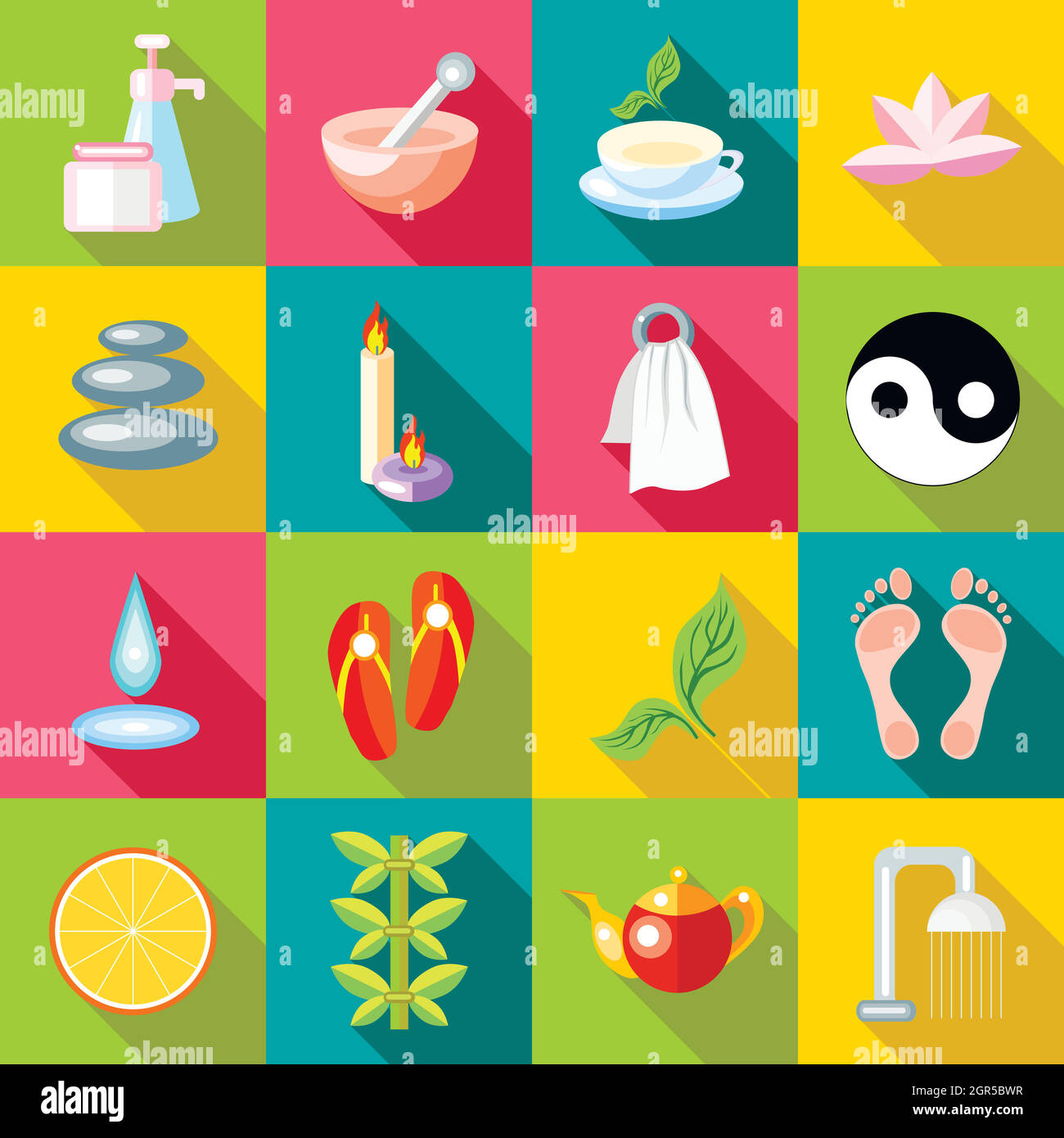 Spa icons set, flat style Stock Vector Image & Art - Alamy