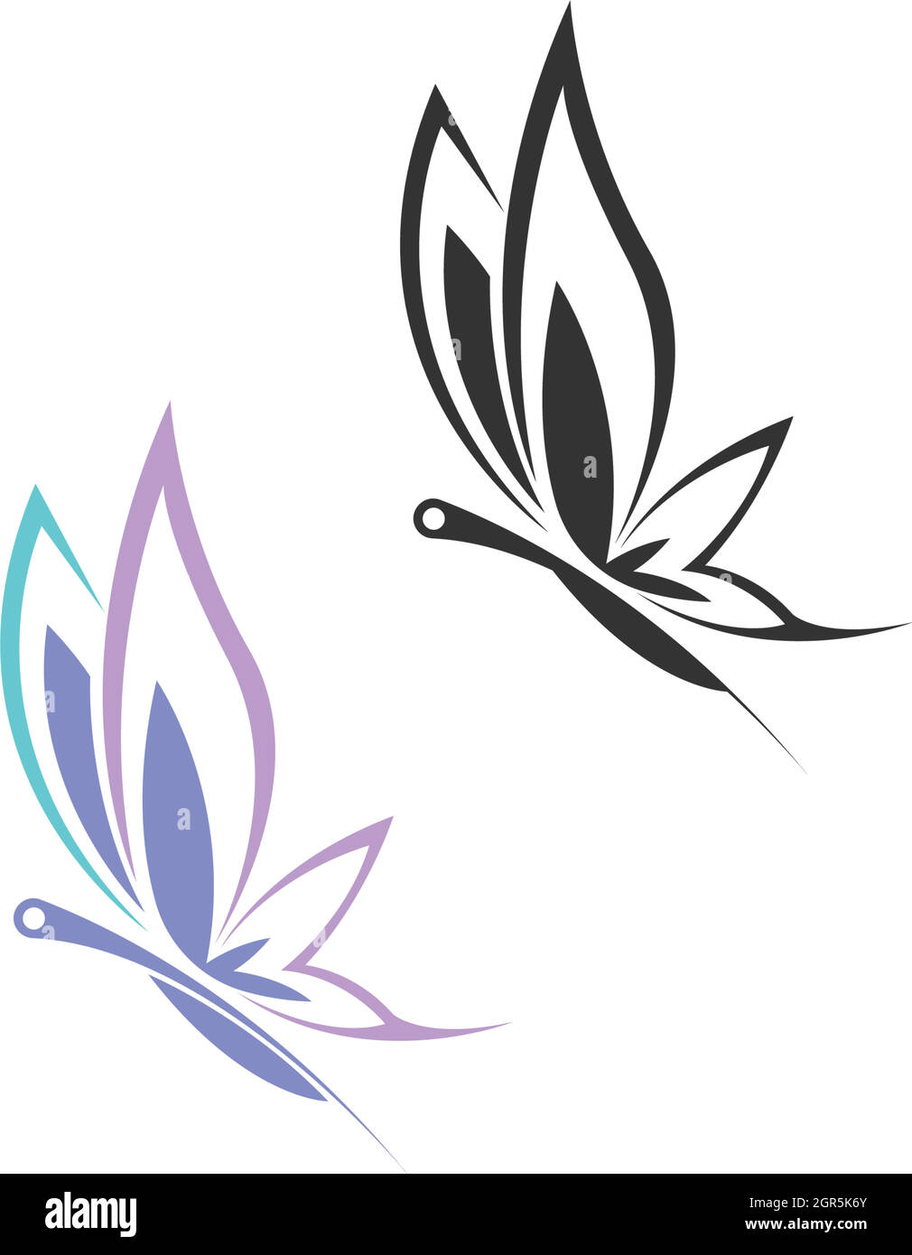 Butterfly icon logo design concept template illustration Stock Vector