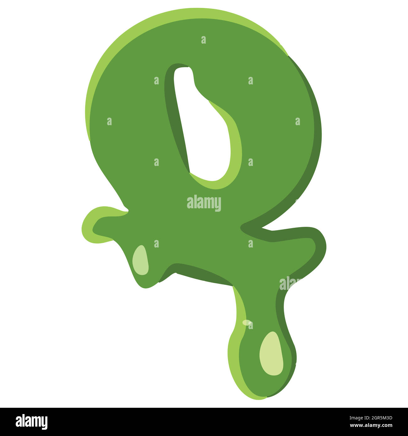 Letter Q made of green slime Stock Vector