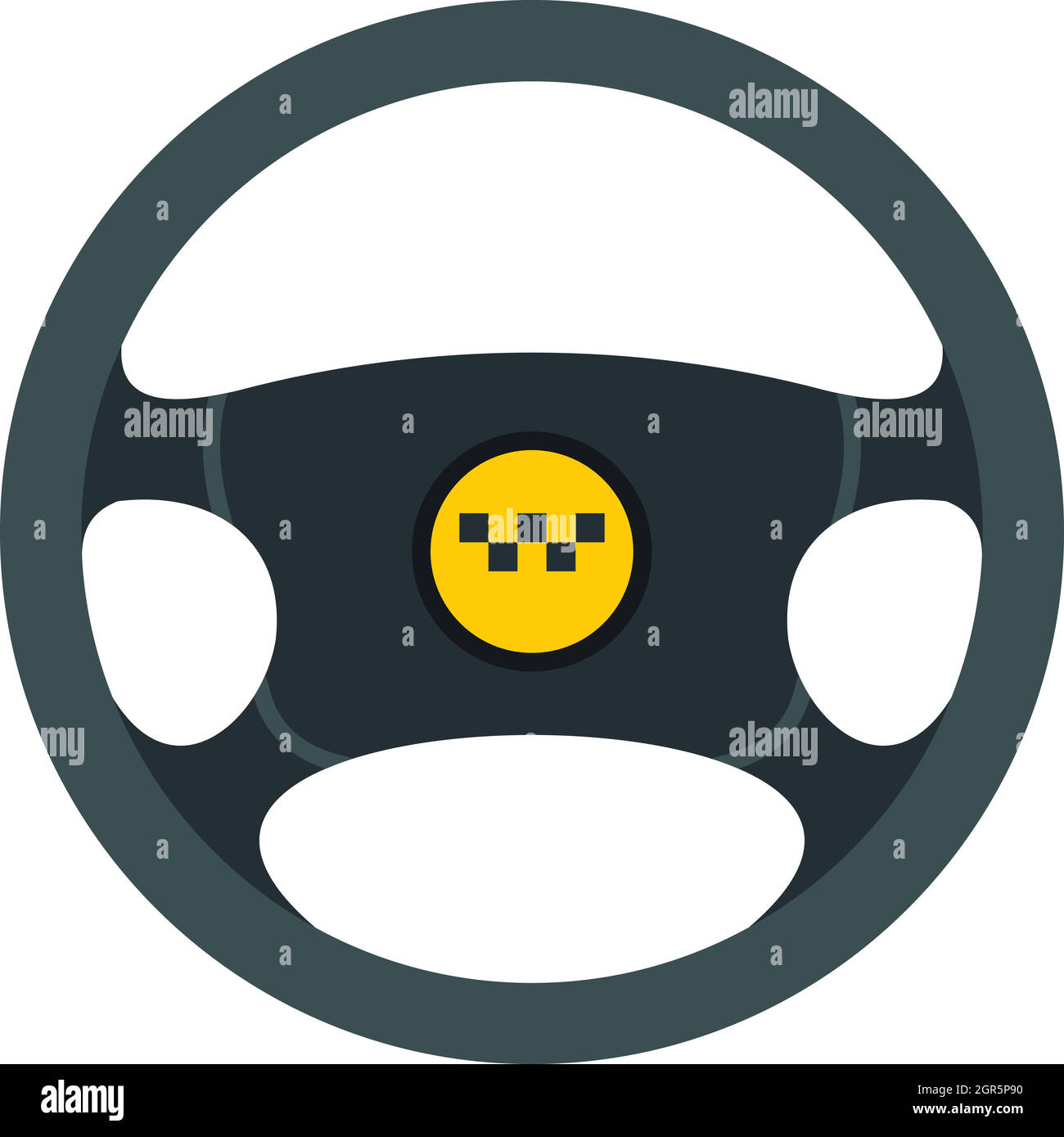 Taxi steering wheel icon, flat style Stock Vector