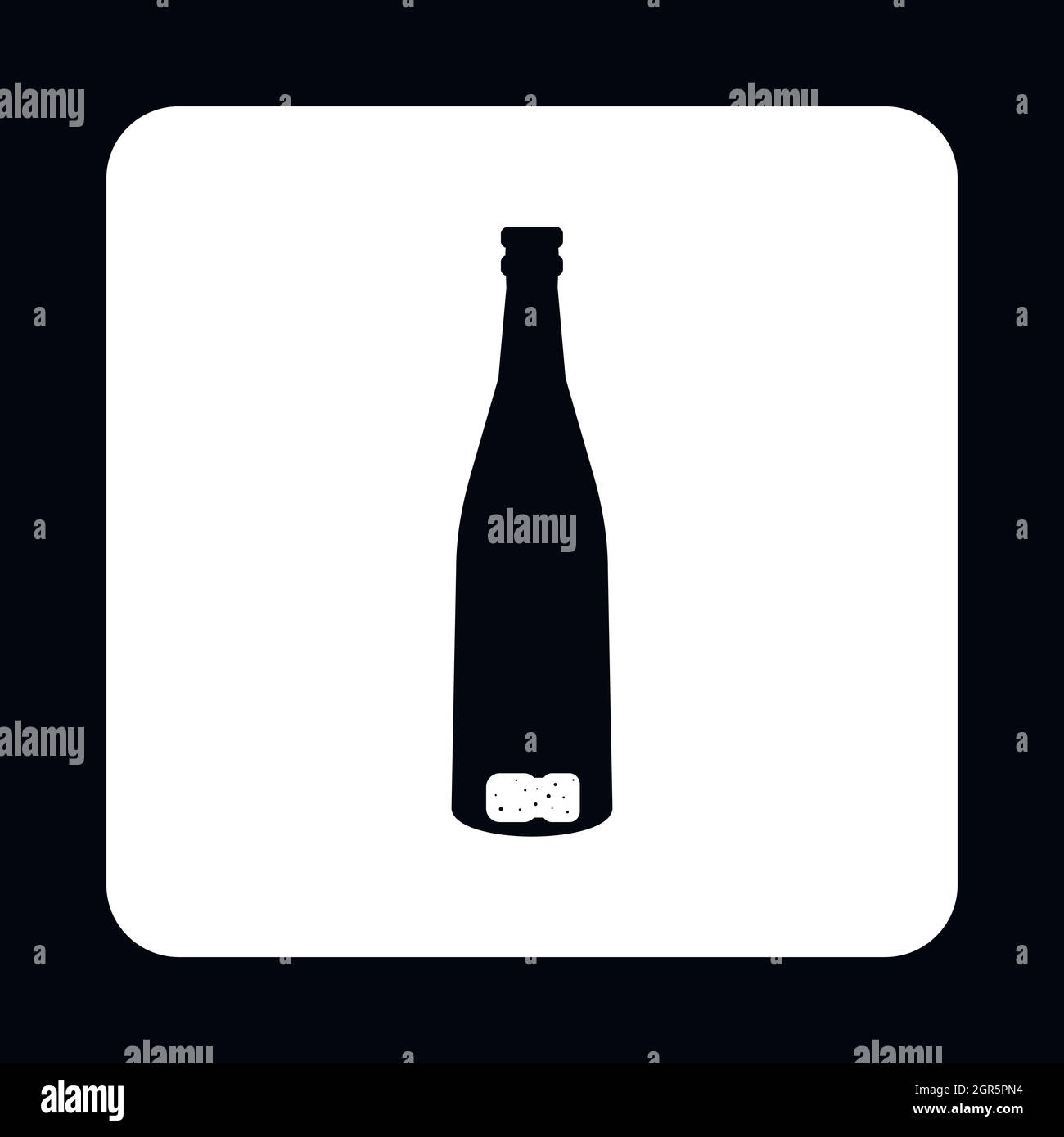 Empty wine bottle icon, simple style Stock Vector