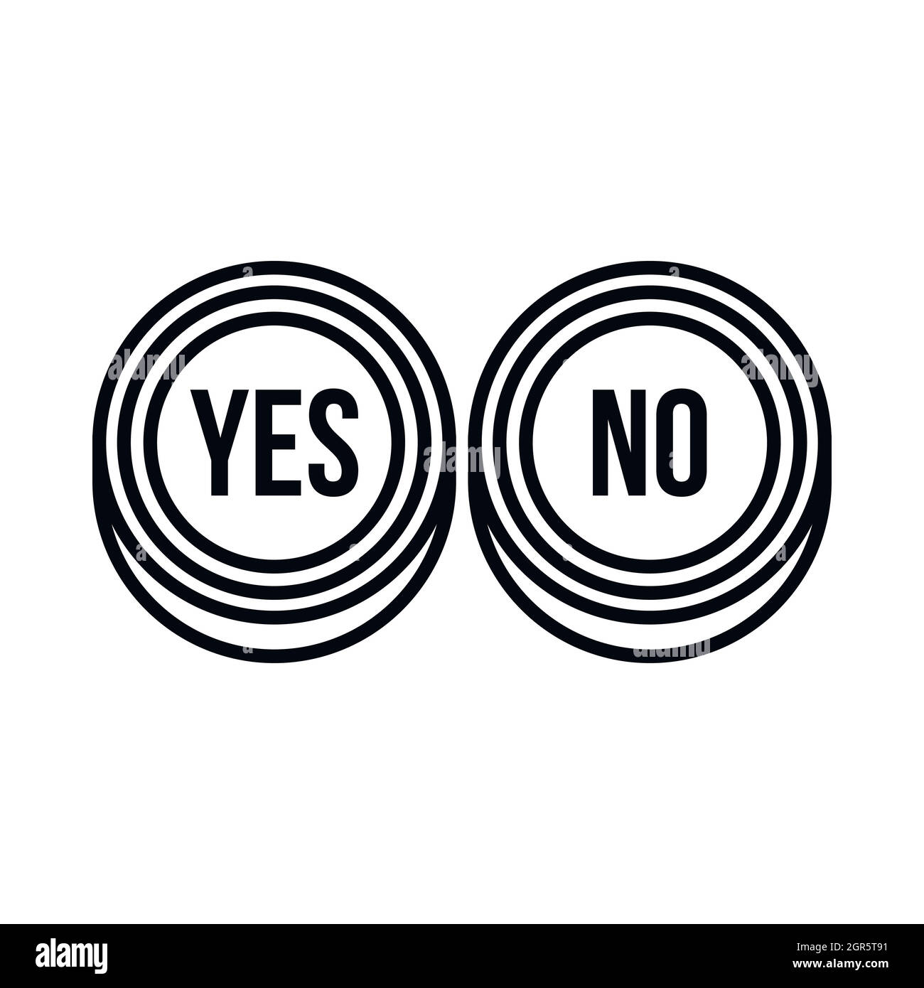 Yes No Button Stock Photo - Download Image Now - Yes - Single Word