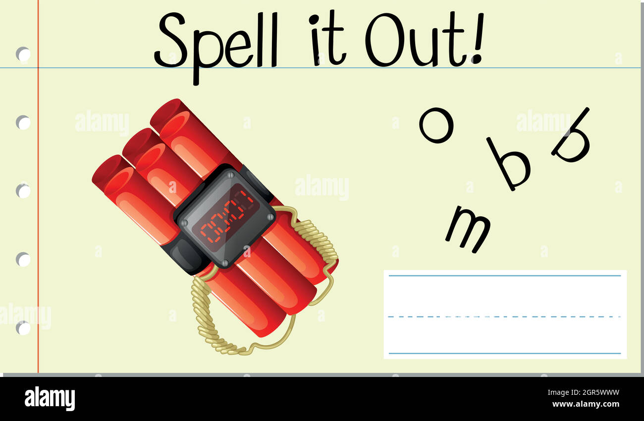 Spell English word bomb Stock Vector Image & Art Alamy