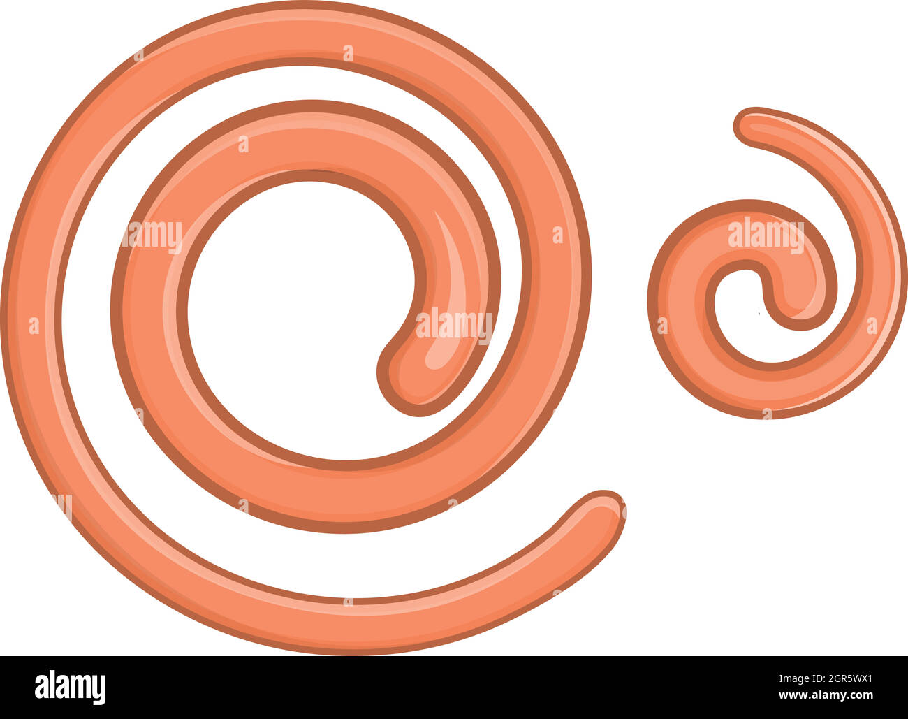 Parasitic nematode worms icon, cartoon style Stock Vector