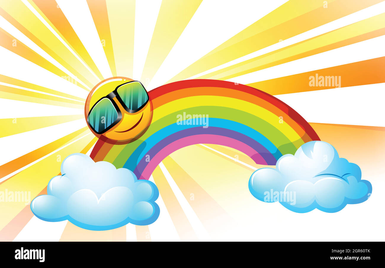 A summer with a rainbow Stock Vector