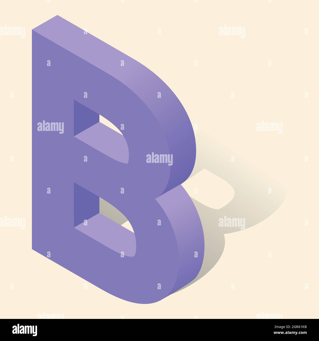 B letter in isometric 3d style with shadow Stock Vector Image & Art Alamy