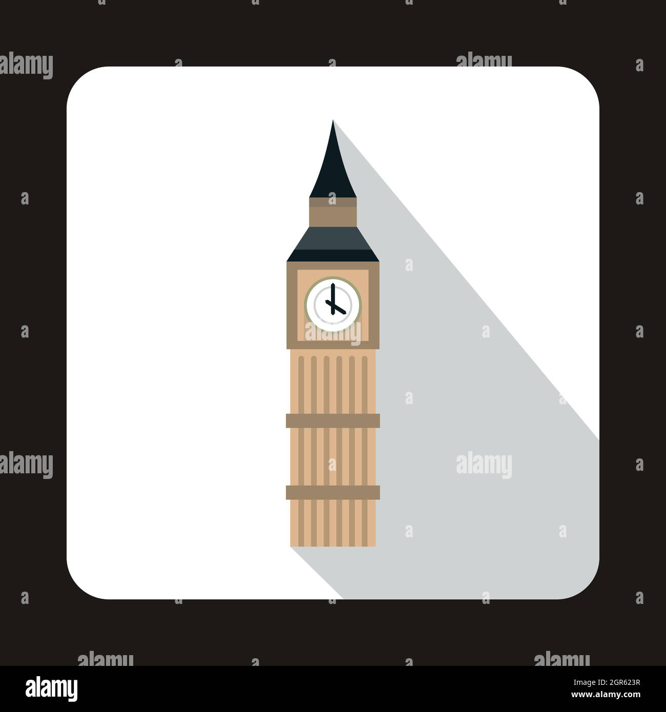 Big Ben in Westminster, London icon, flat style Stock Vector