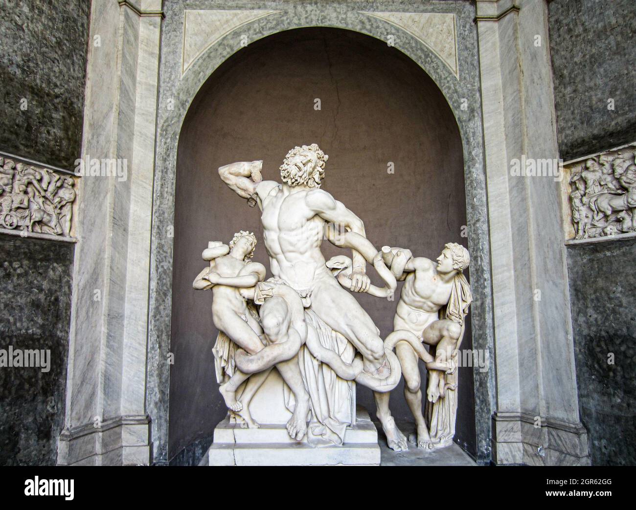 Famous Laocoon and his Sons sculpture in Vatican Museums in Vatican City Stock Photo