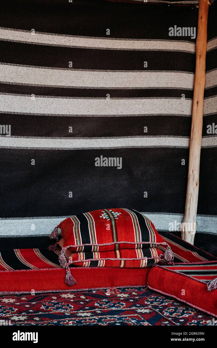 Traditional Arabic Seating Area With Pillows Stock Photo Alamy