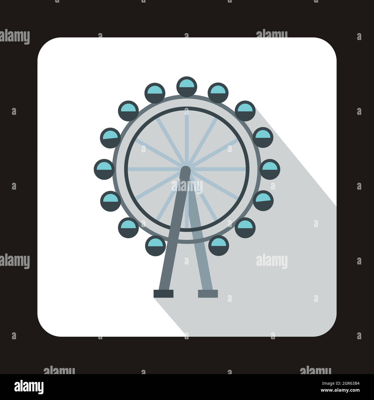 Ferris wheel icon, flat style Stock Vector