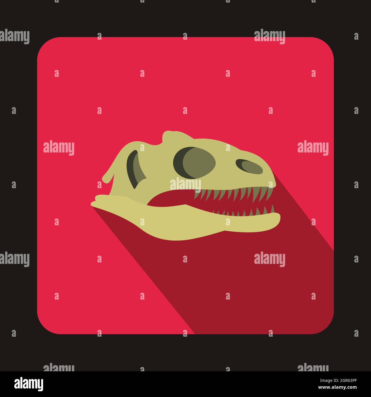 Dinosaur skull icon, flat style Stock Vector