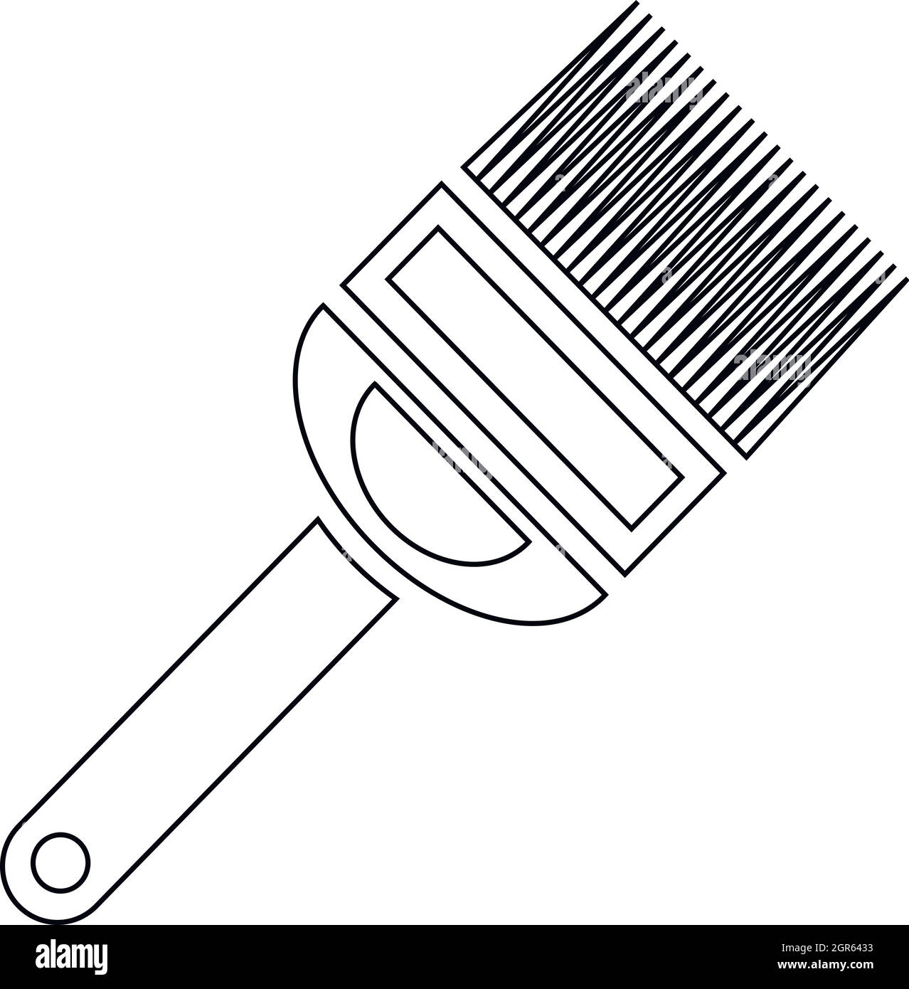 Fork for uncapping honeycombs icon, outline style Stock Vector