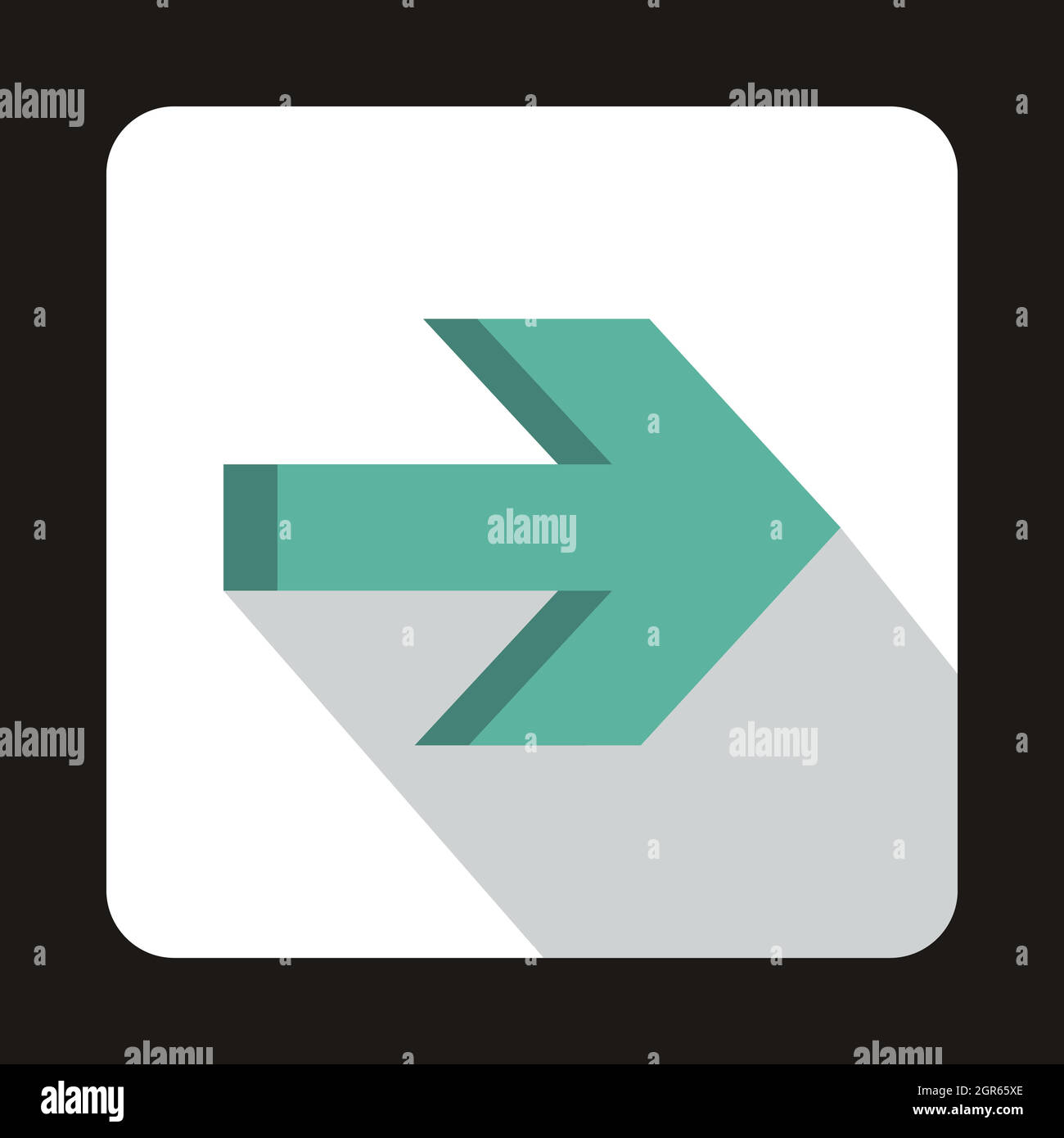 Right arrow on white background icon, flat style Stock Vector Image ...