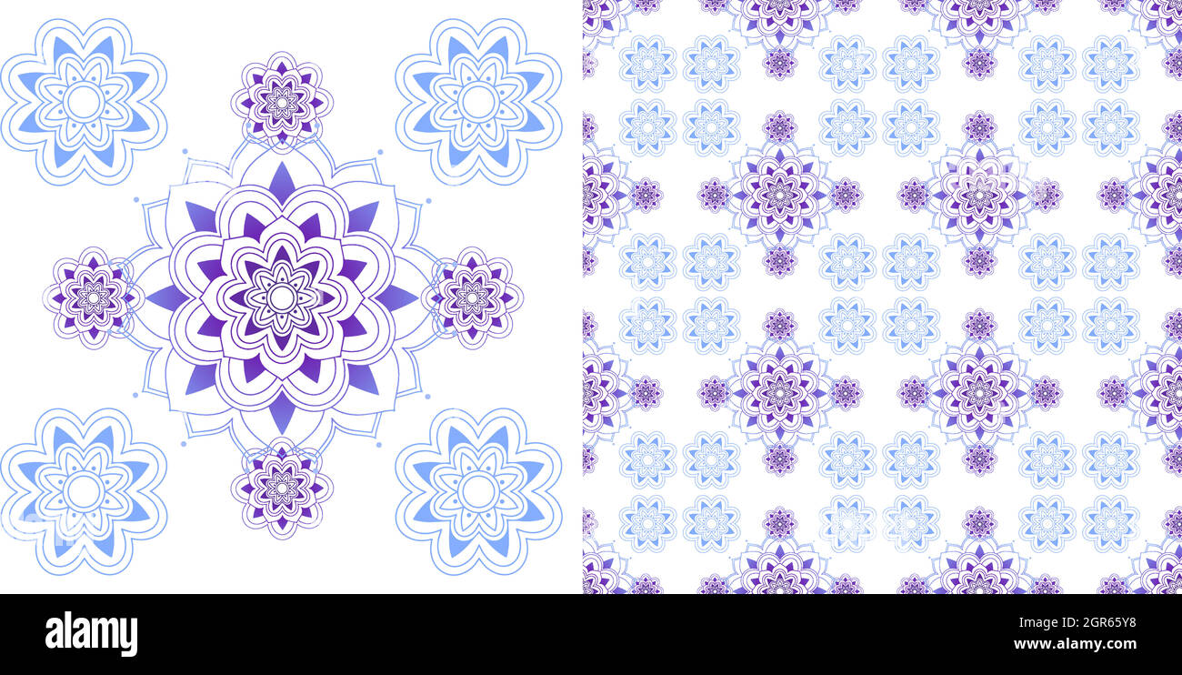 Seamless design with colorful mandalas pattern Stock Vector Image & Art ...