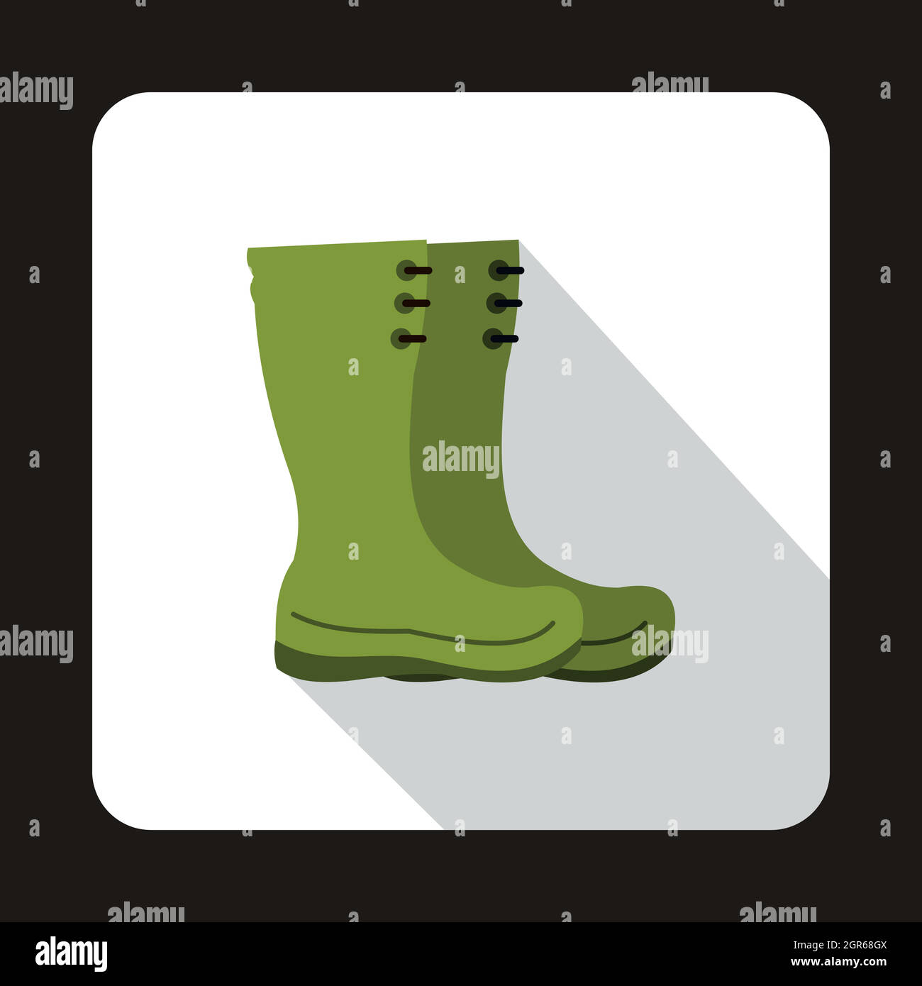 Green rubber boots icon, flat style Stock Vector Image & Art - Alamy