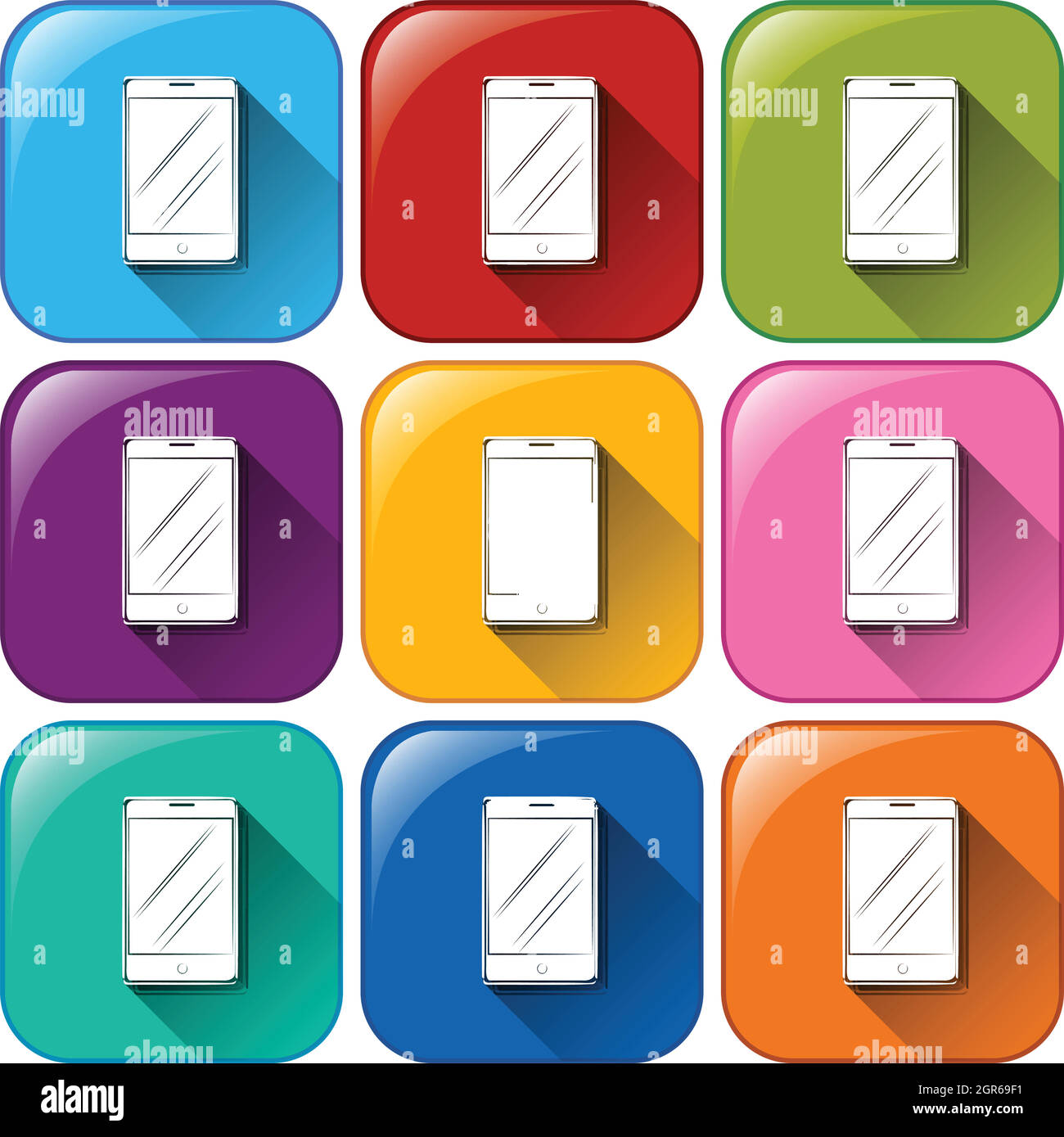 Cellular phone icons Stock Vector