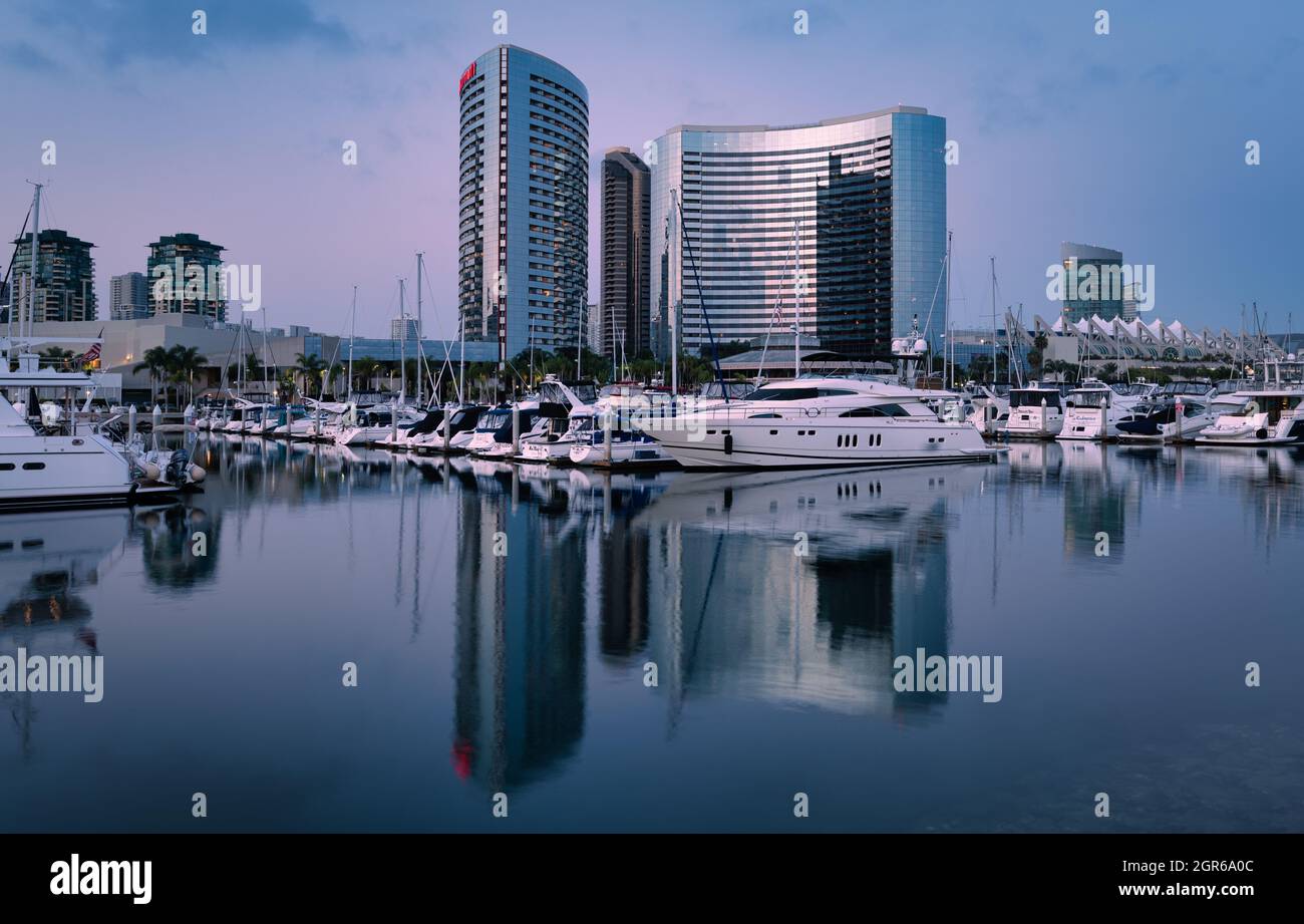 Marriott Marquis Hotel at Seaport Village in San Diego, California  Stock Photo