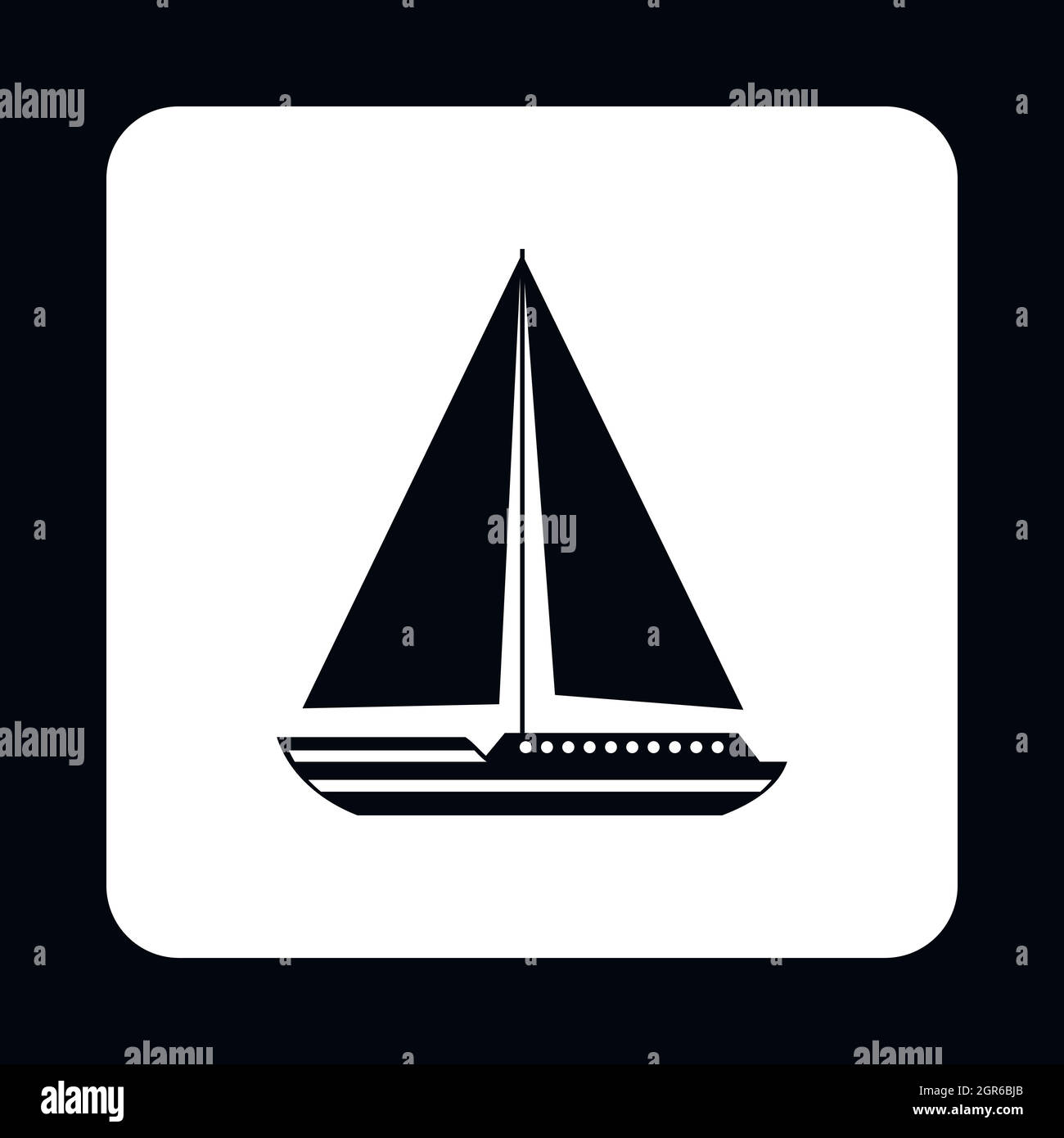 Boat with sails icon, simple style Stock Vector Image & Art - Alamy