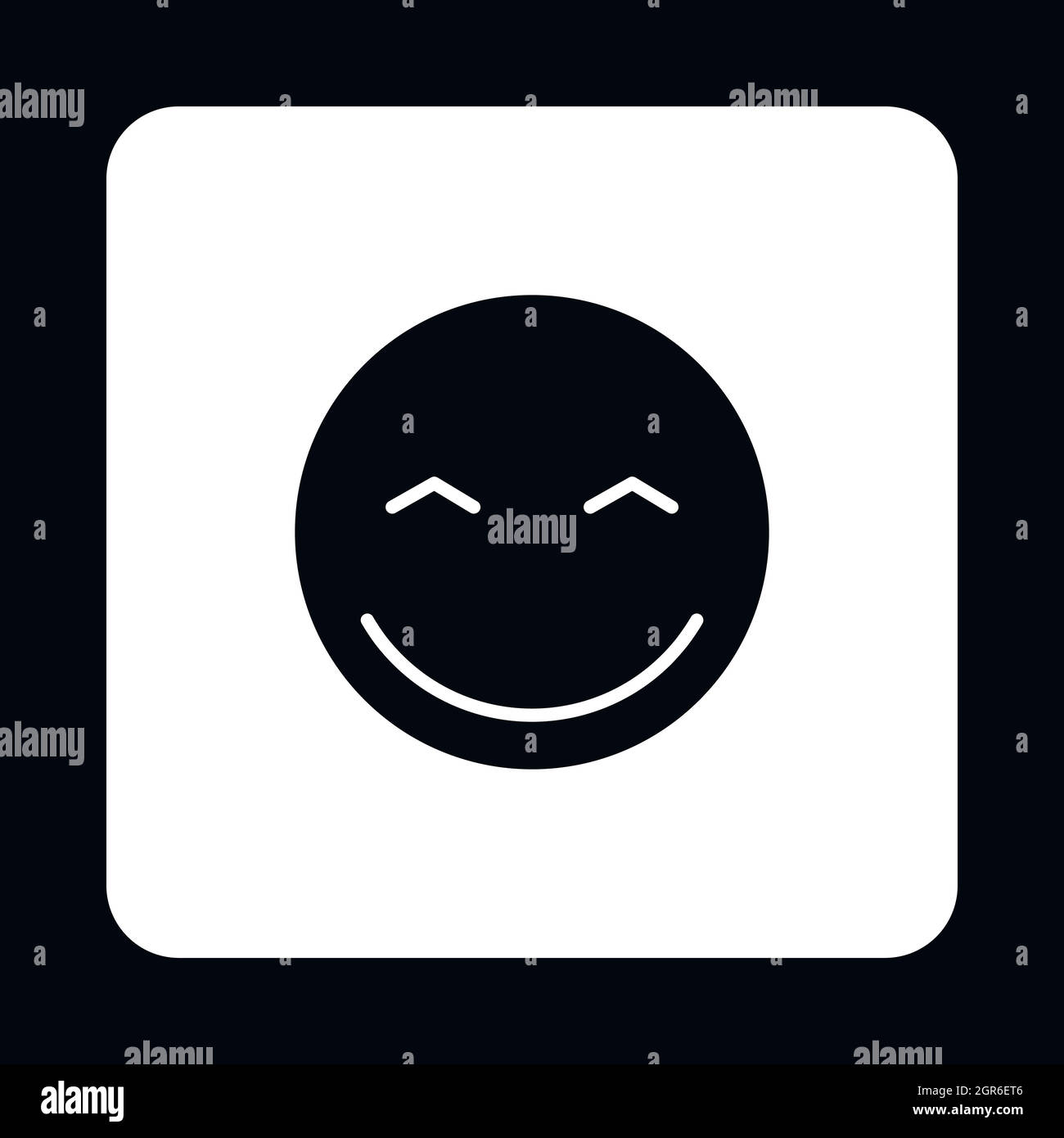 Smiling emoticon icon, simple style Stock Vector