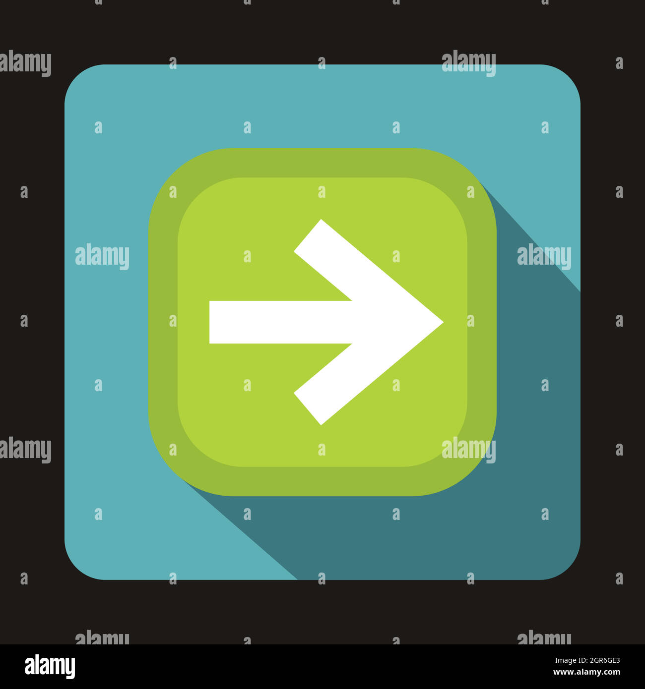 Arrow button icon, flat style Stock Vector