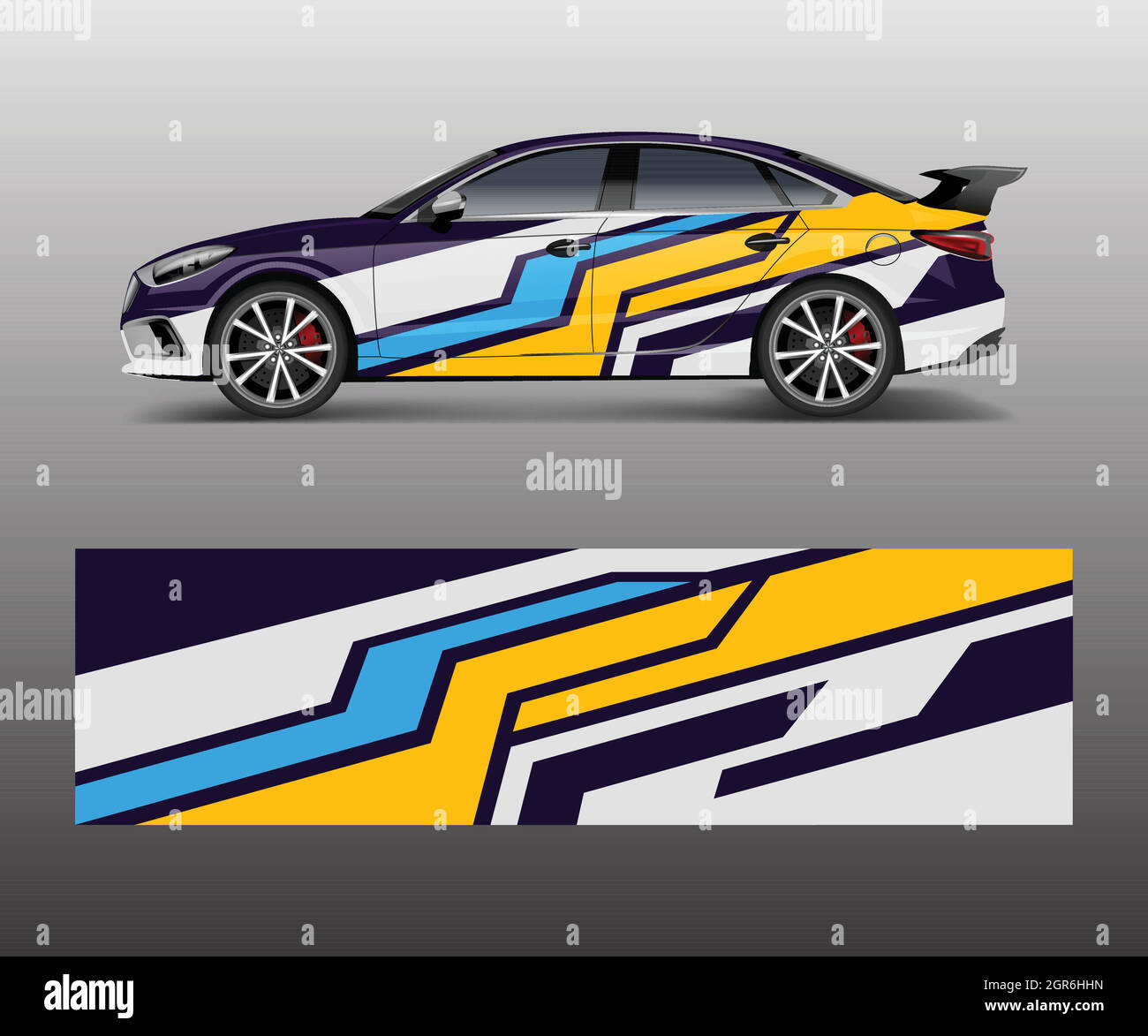 Racing car wrap design. wrap design for custom sport car Stock Vector