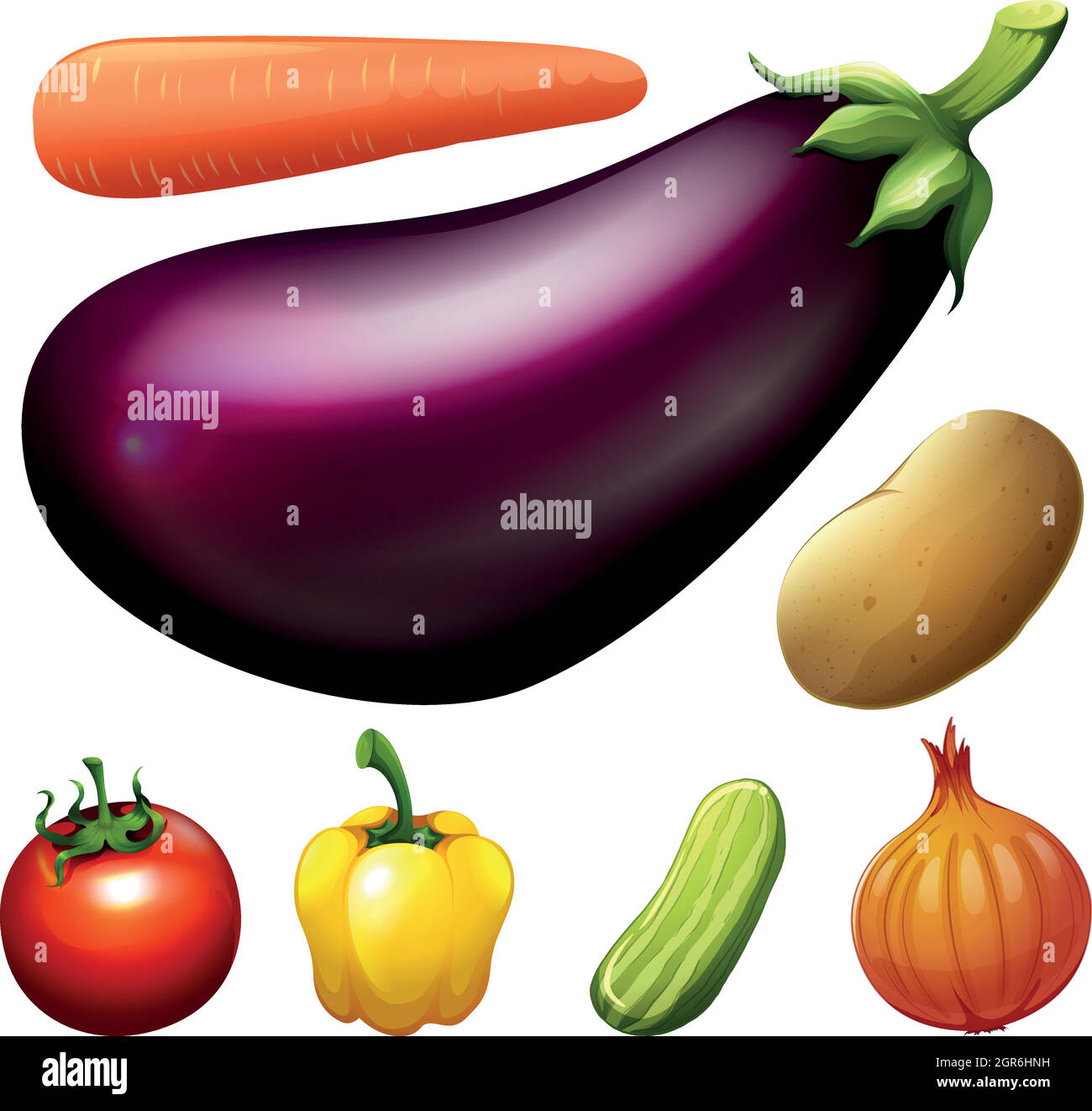 Many kind of fresh vegetables Stock Vector