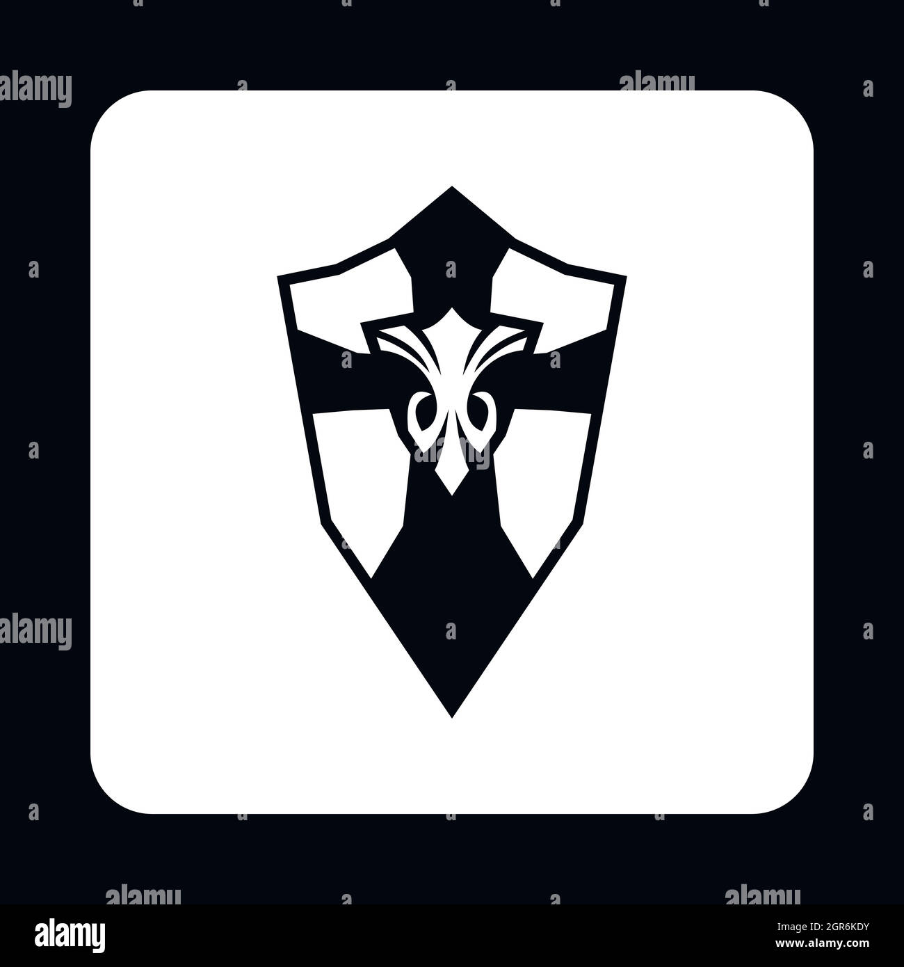 Combat shield with pattern icon, simple style Stock Vector Image & Art ...