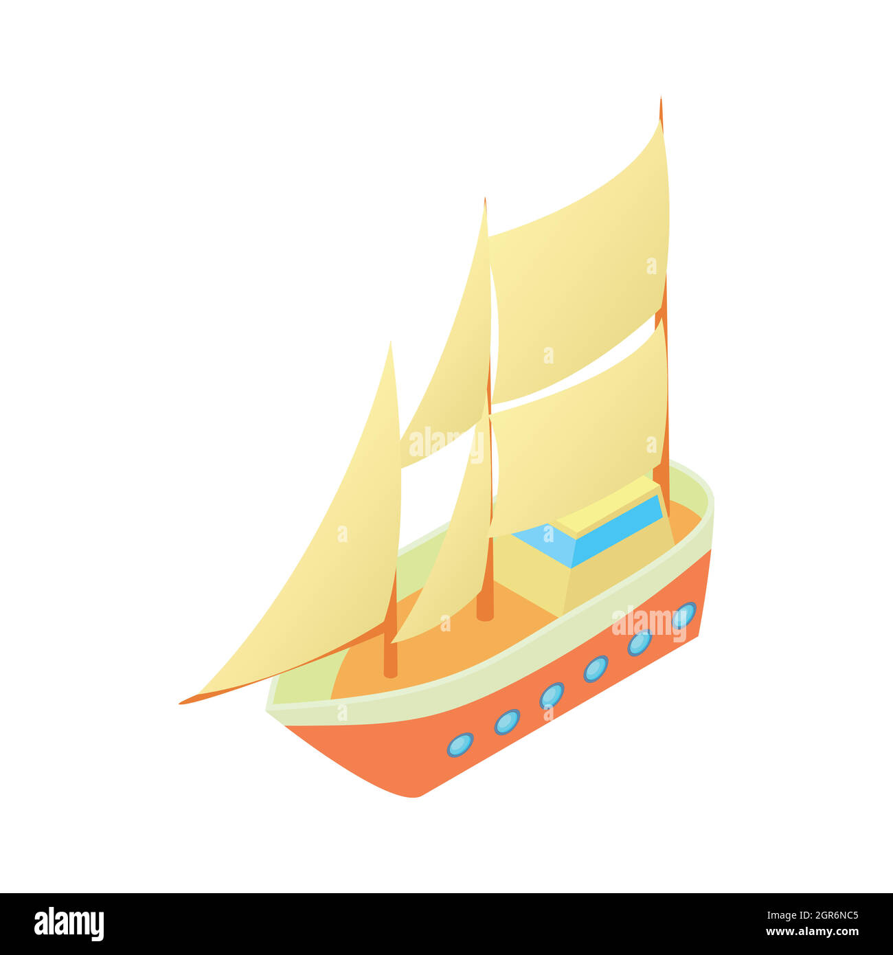 Ship with many sails icon, cartoon style Stock Vector Image & Art - Alamy