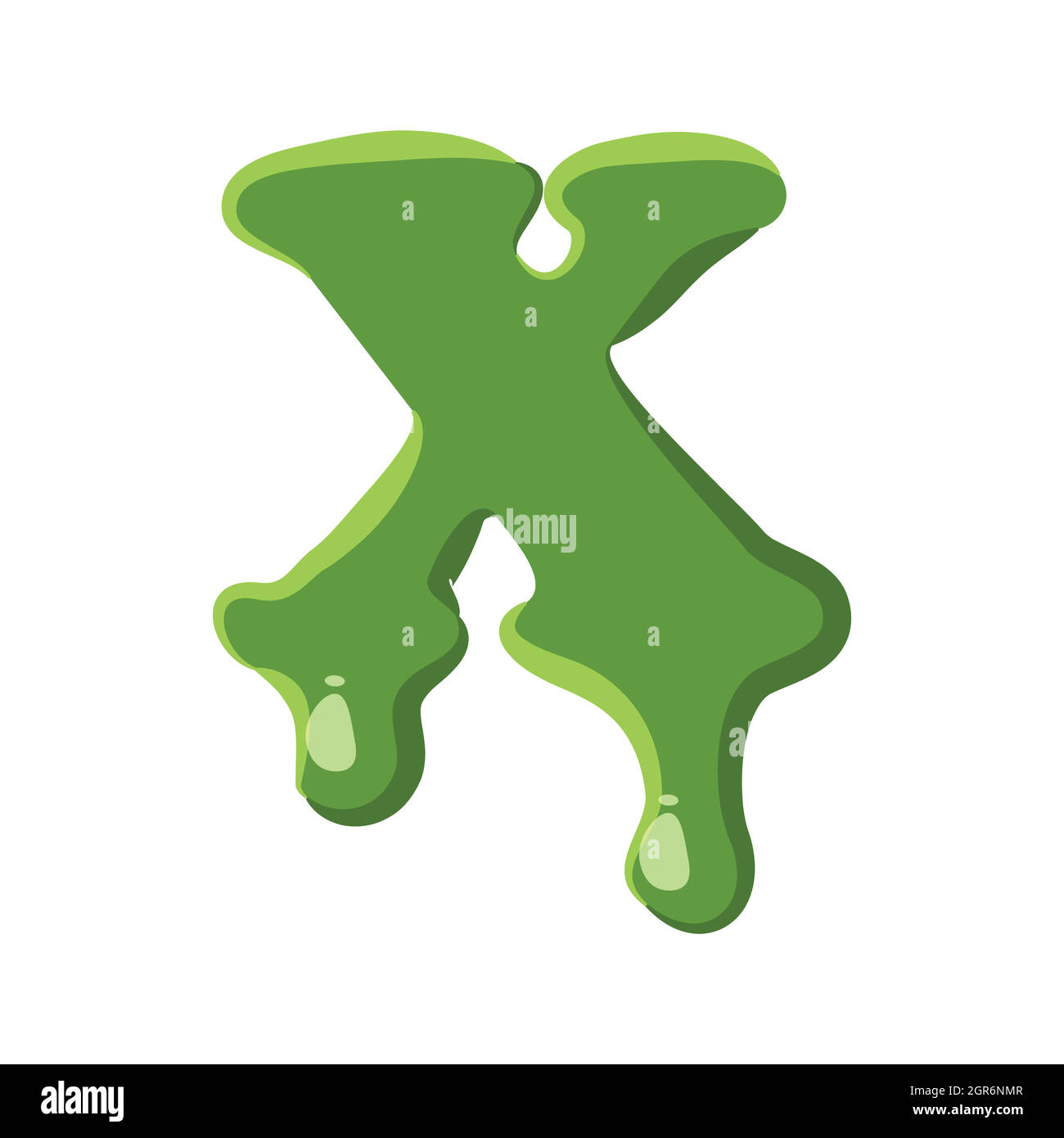 Letter X made of green slime Stock Vector