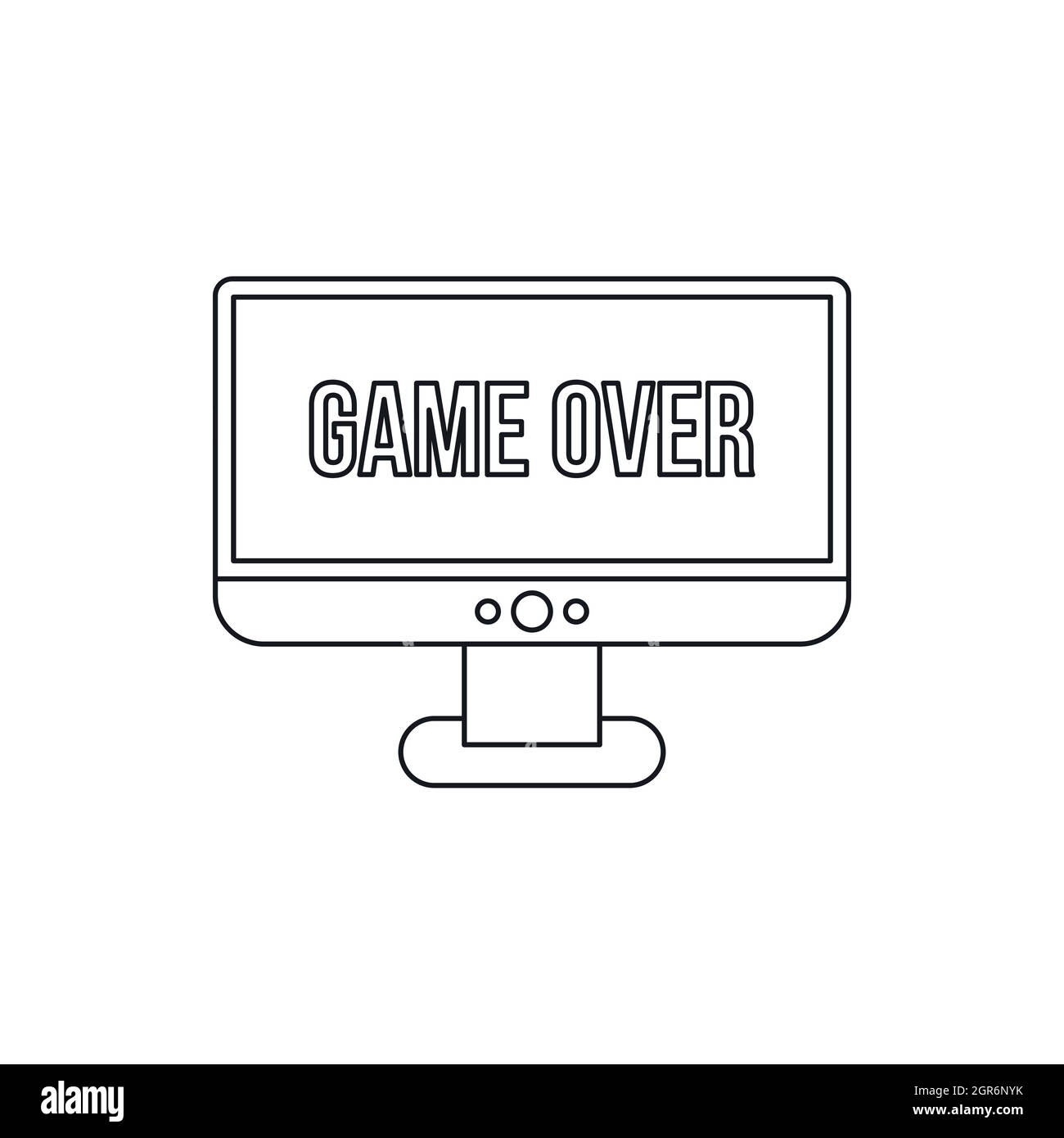 Game over text on the screen icon, outline style Stock Vector