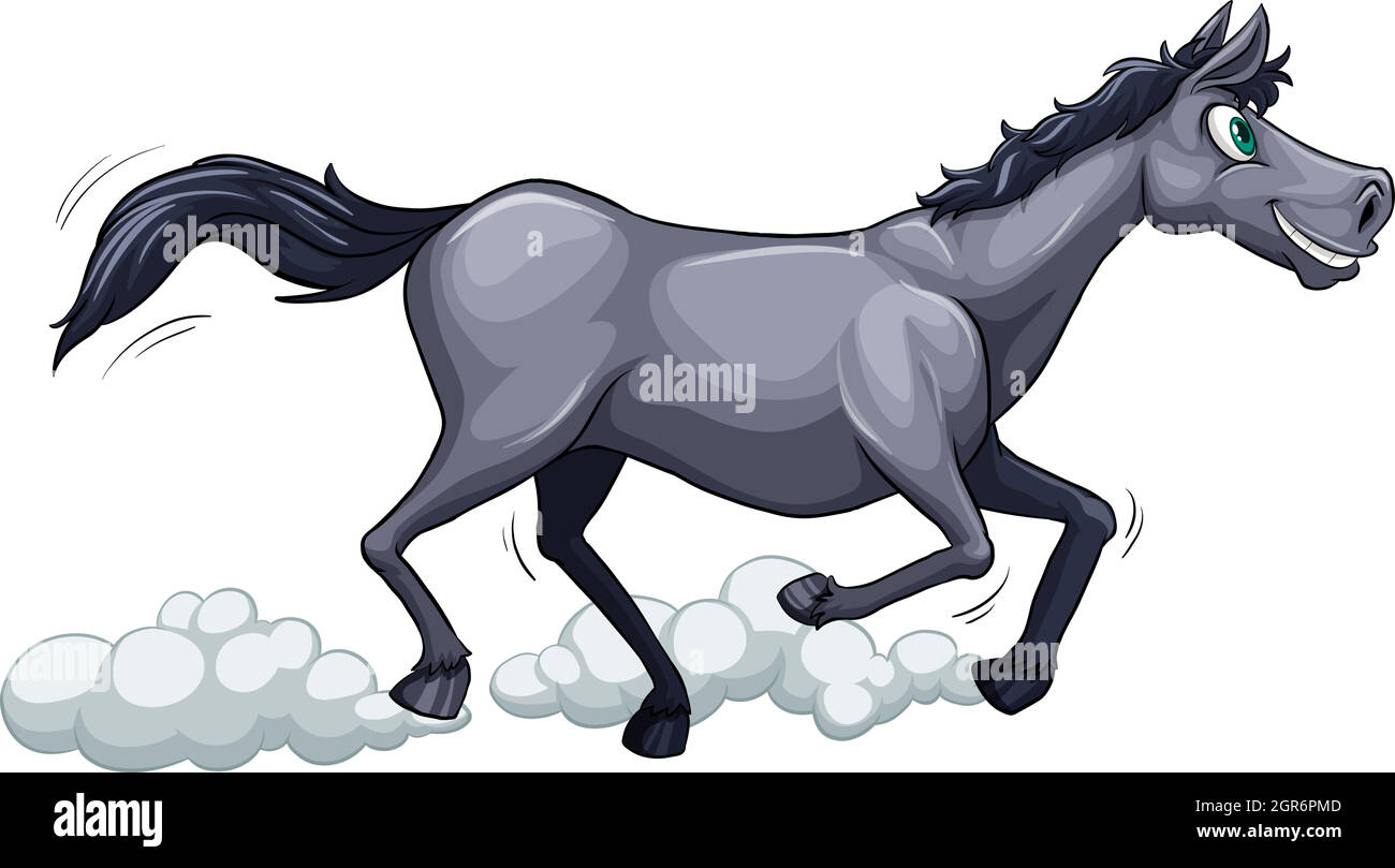 A gray horse running Stock Vector