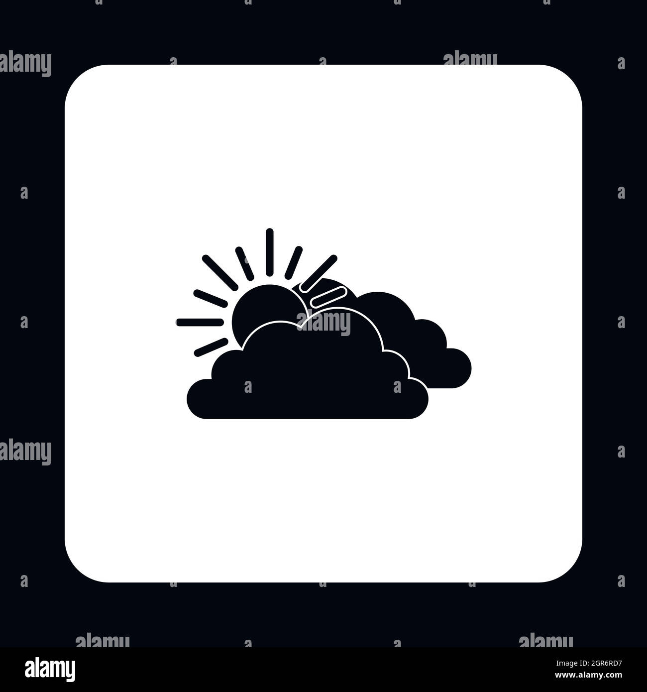 Clouds and sun icon, simple style Stock Vector