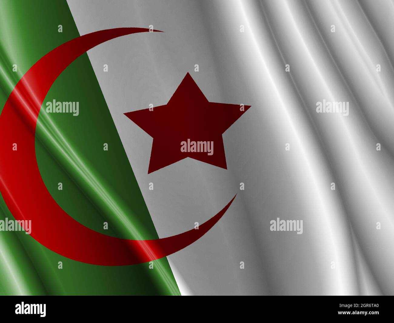3d rendering illustration of the flag of Algeria Stock Photo - Alamy