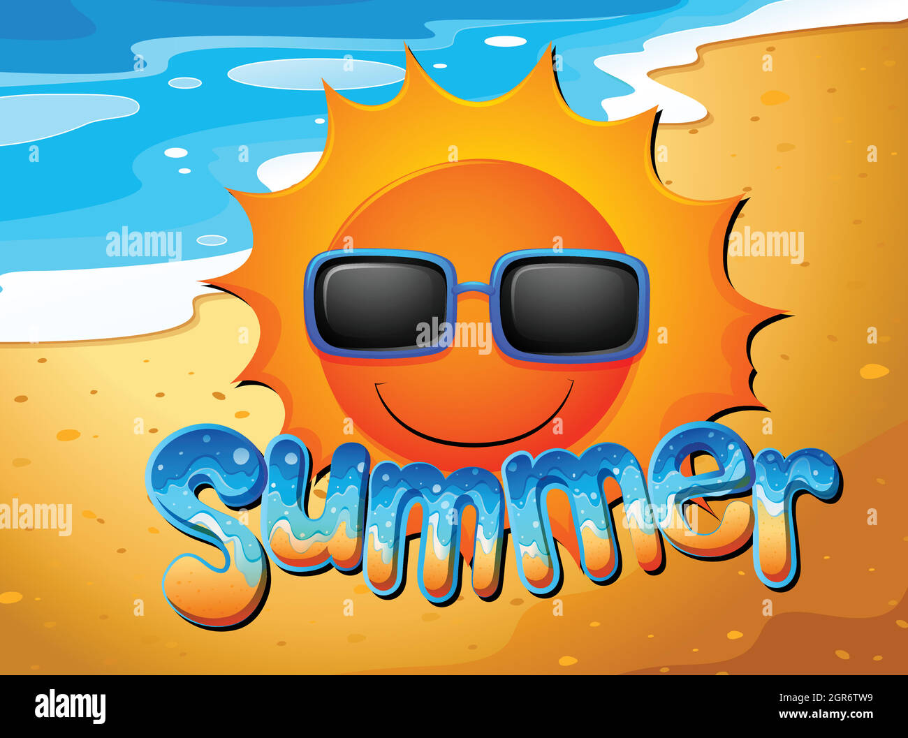 Summer at the beach Stock Vector Image & Art - Alamy