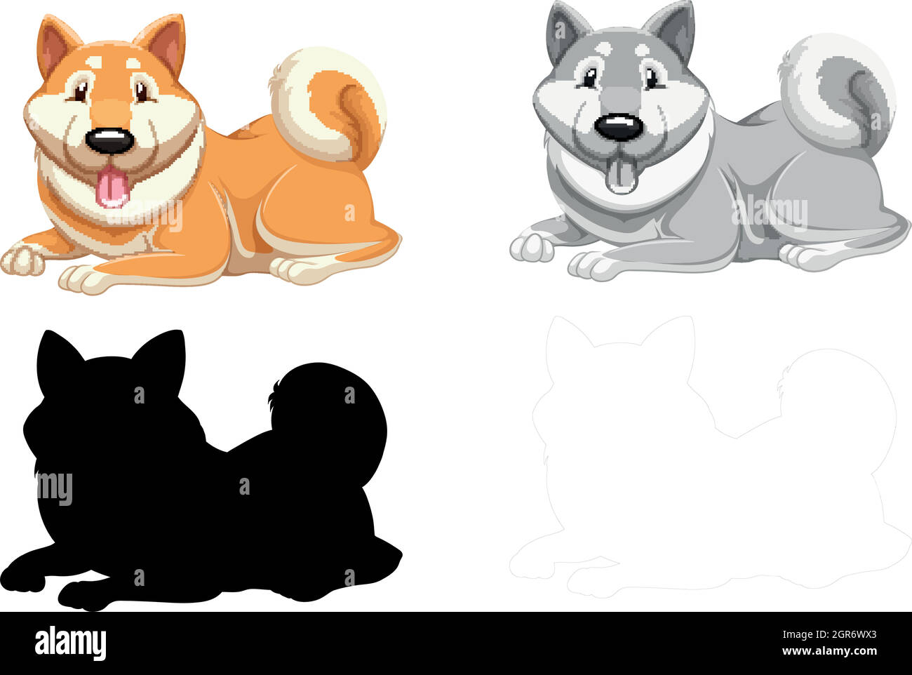 Set of cute dog Stock Vector Image & Art - Alamy