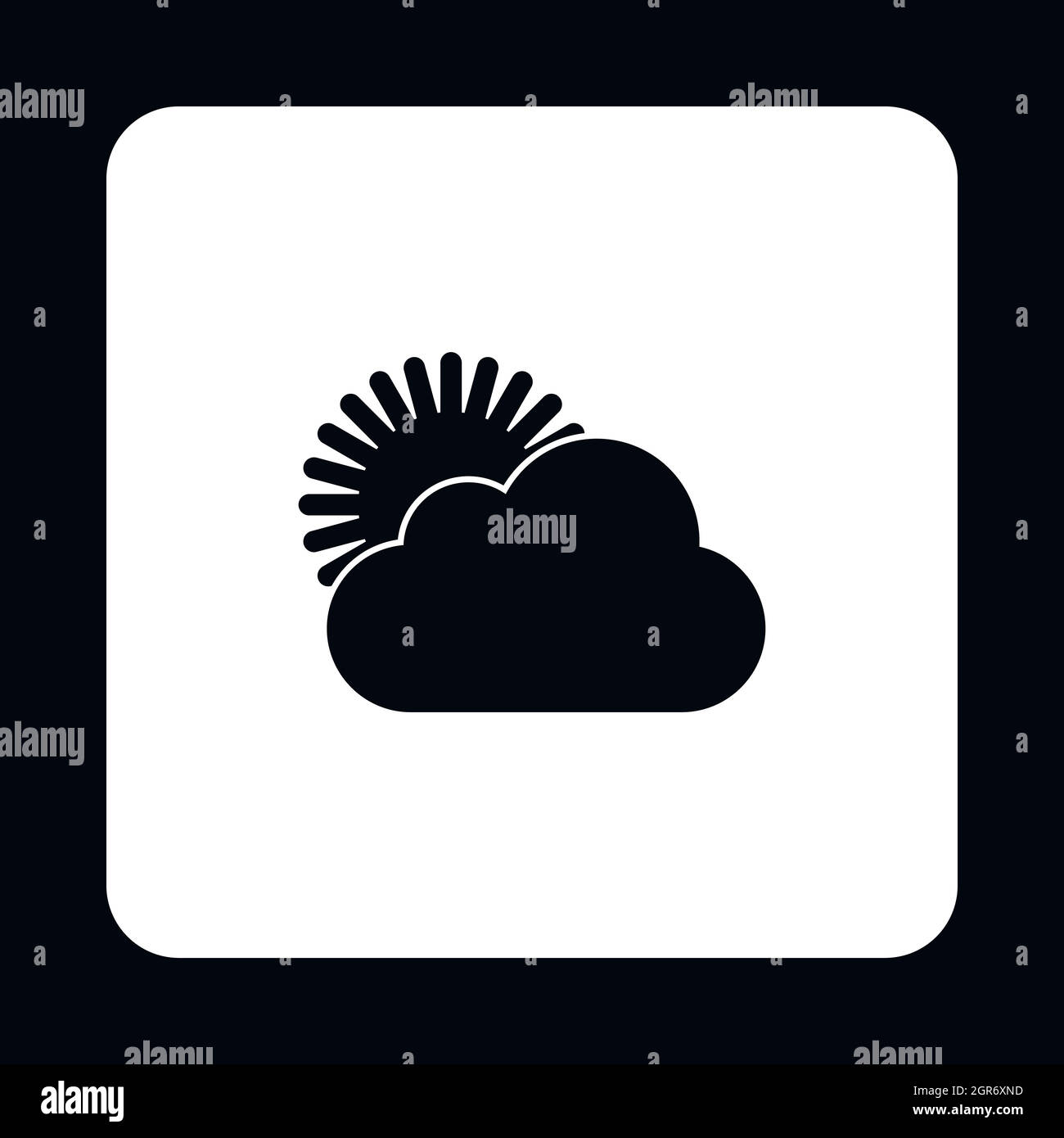 The sun appears from behind the clouds icon Stock Vector