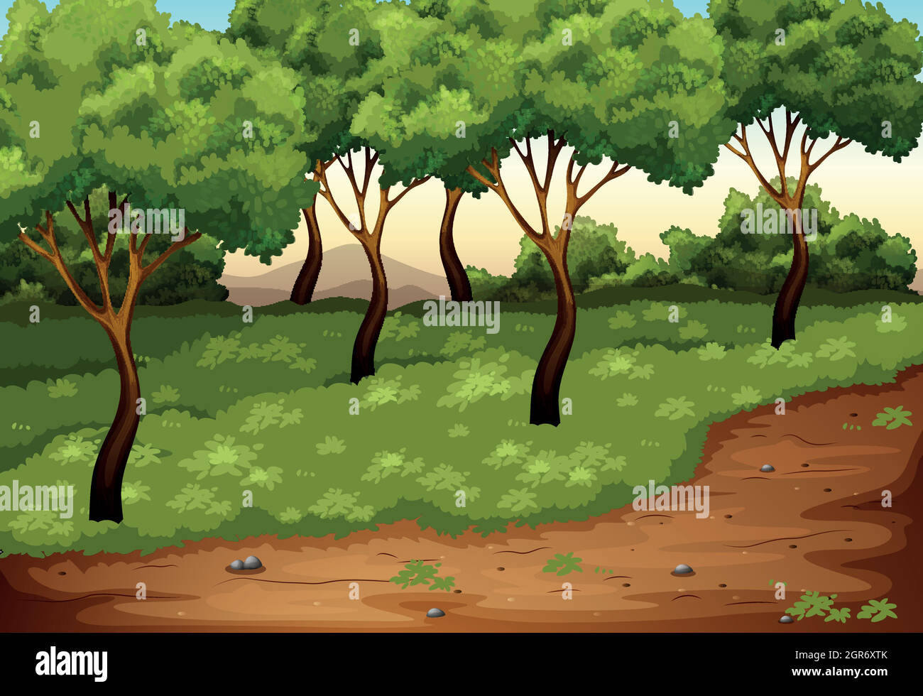 Beautiful green nature landscape Stock Vector Image & Art - Alamy