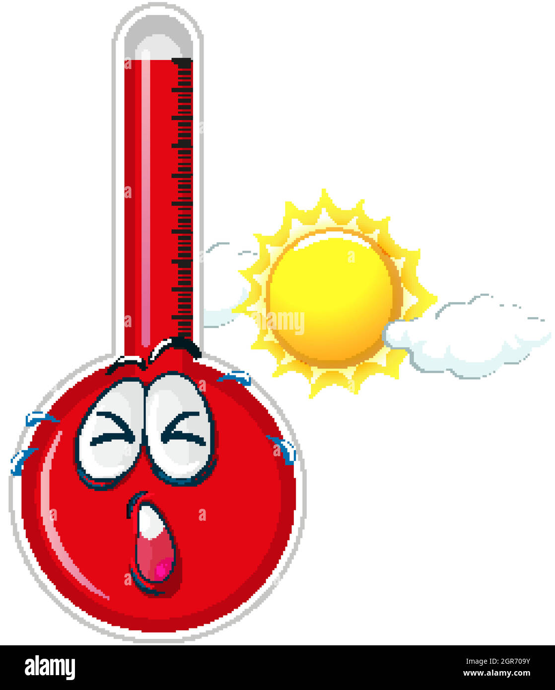 Thermometer in hot weather Stock Vector