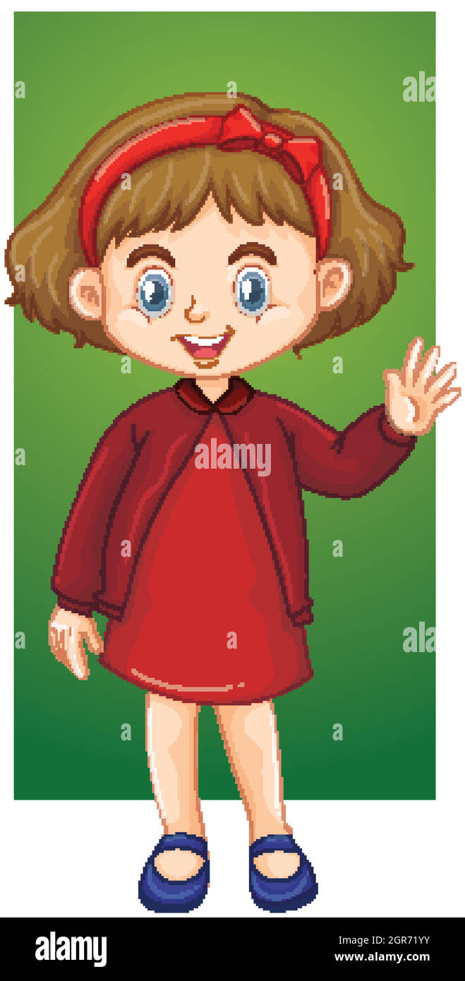 Girl in the red dress Stock Vector Images - Alamy
