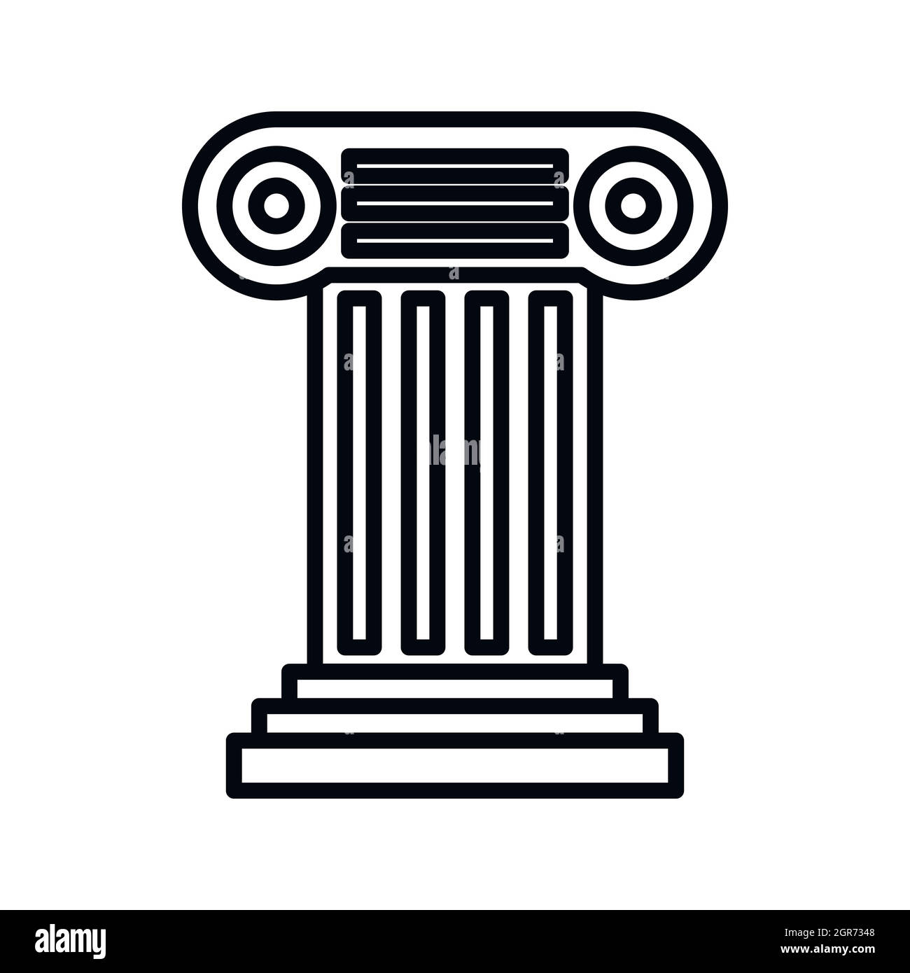 Ancient Ionic pillar icon, outline style Stock Vector