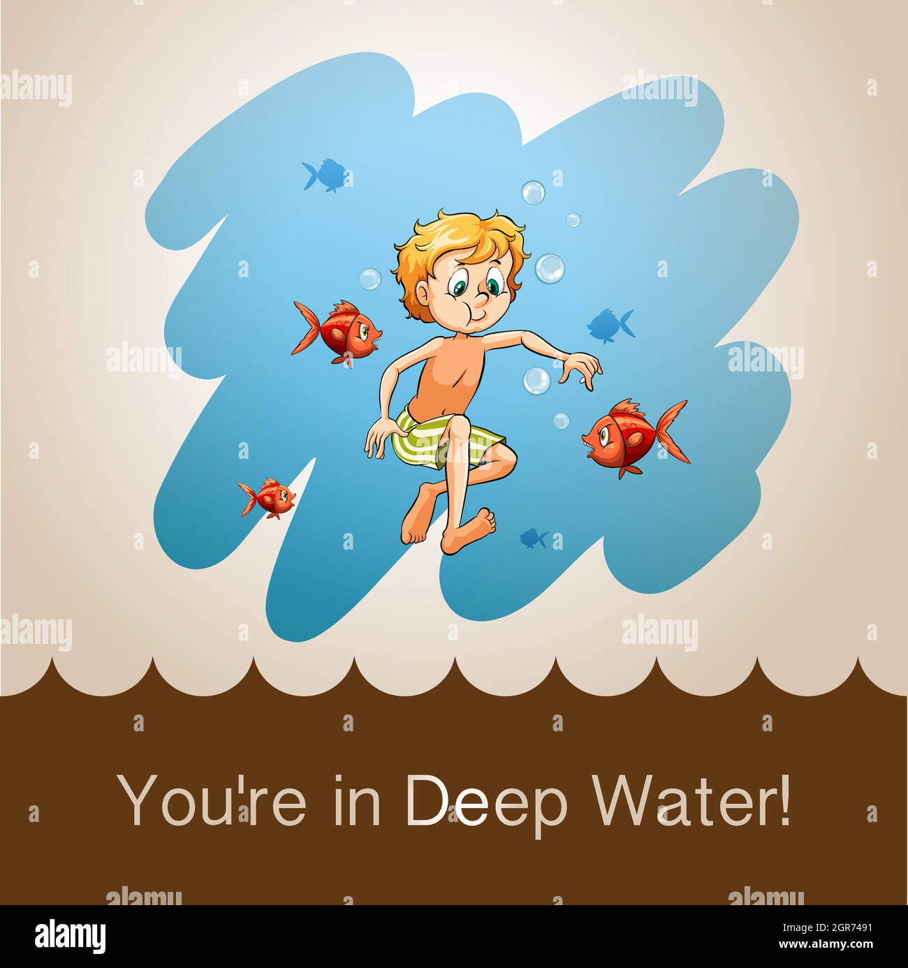Idiom you're in deep water Stock Vector Image & Art Alamy