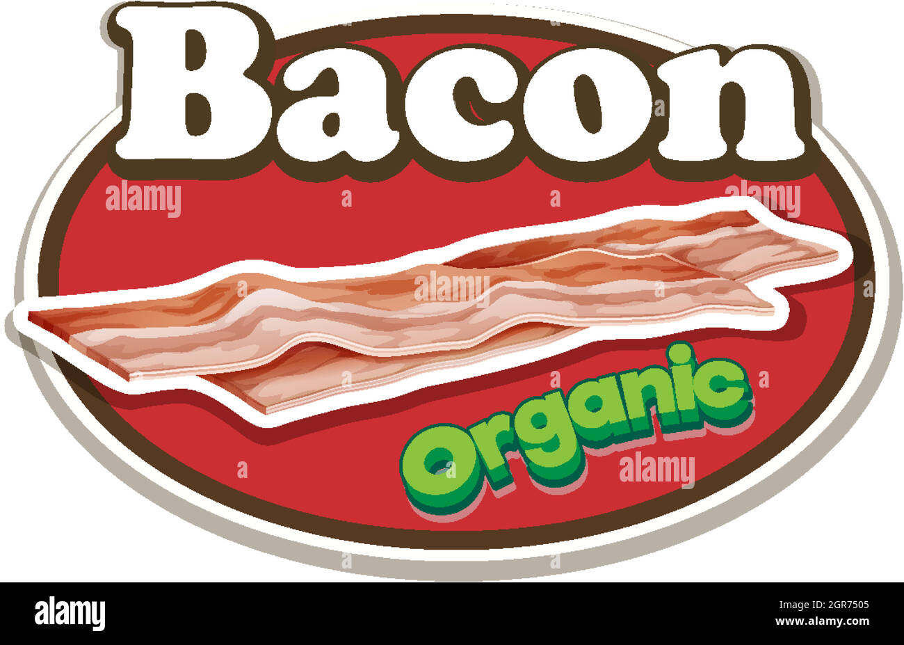 Logo design with word bacon and fresh organic bacons Stock Vector Image