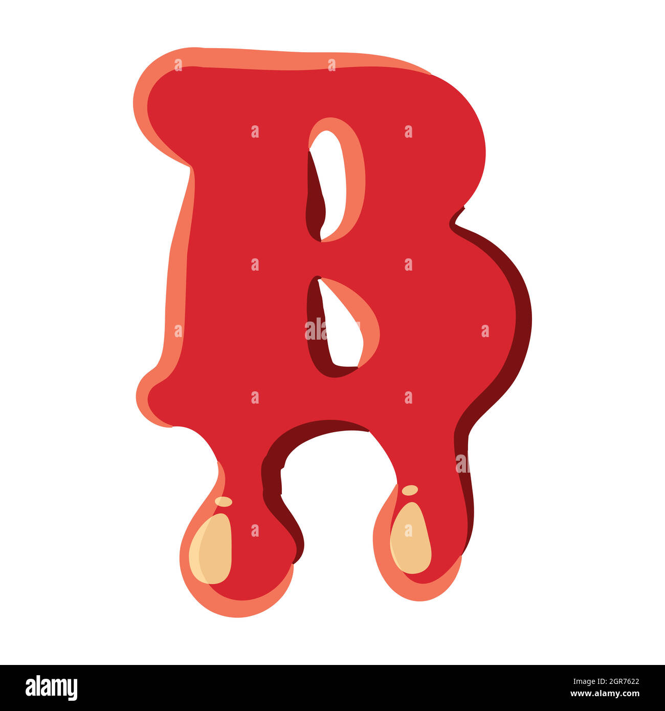 Plastic green letter B lowercase isolated on white background. Stock  Illustration