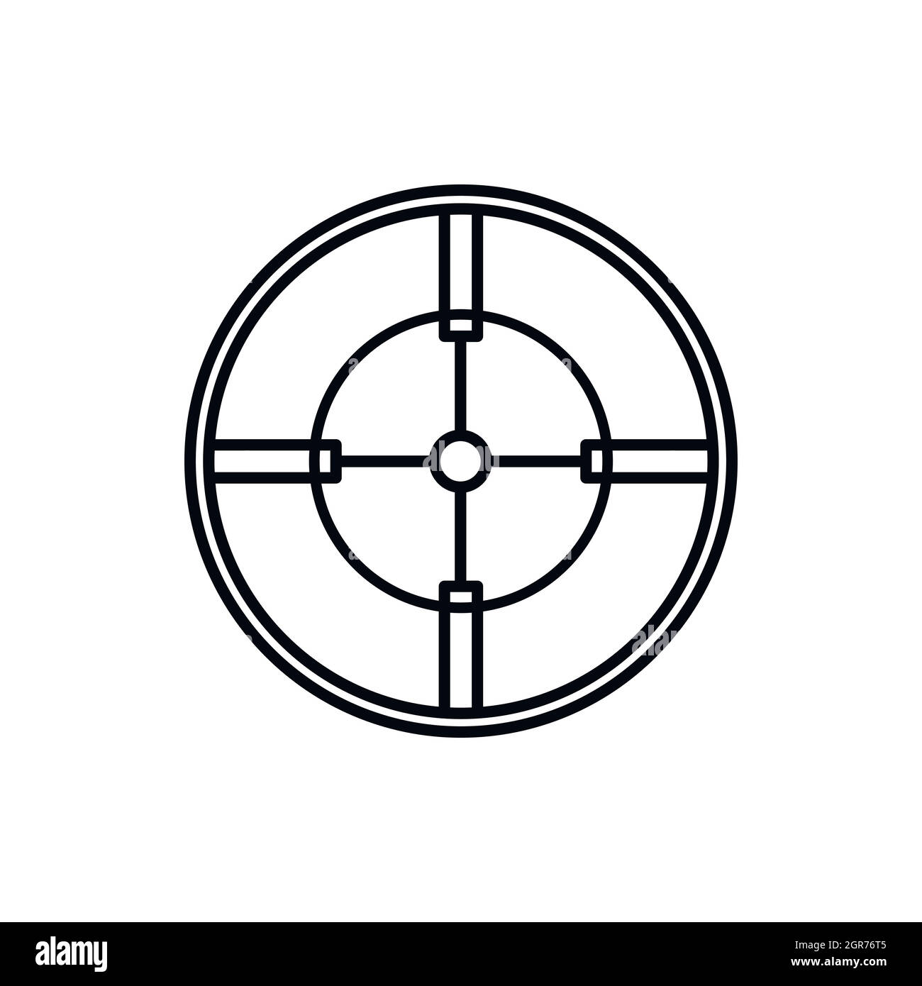 Crosshair reticle icon in outline style Stock Vector