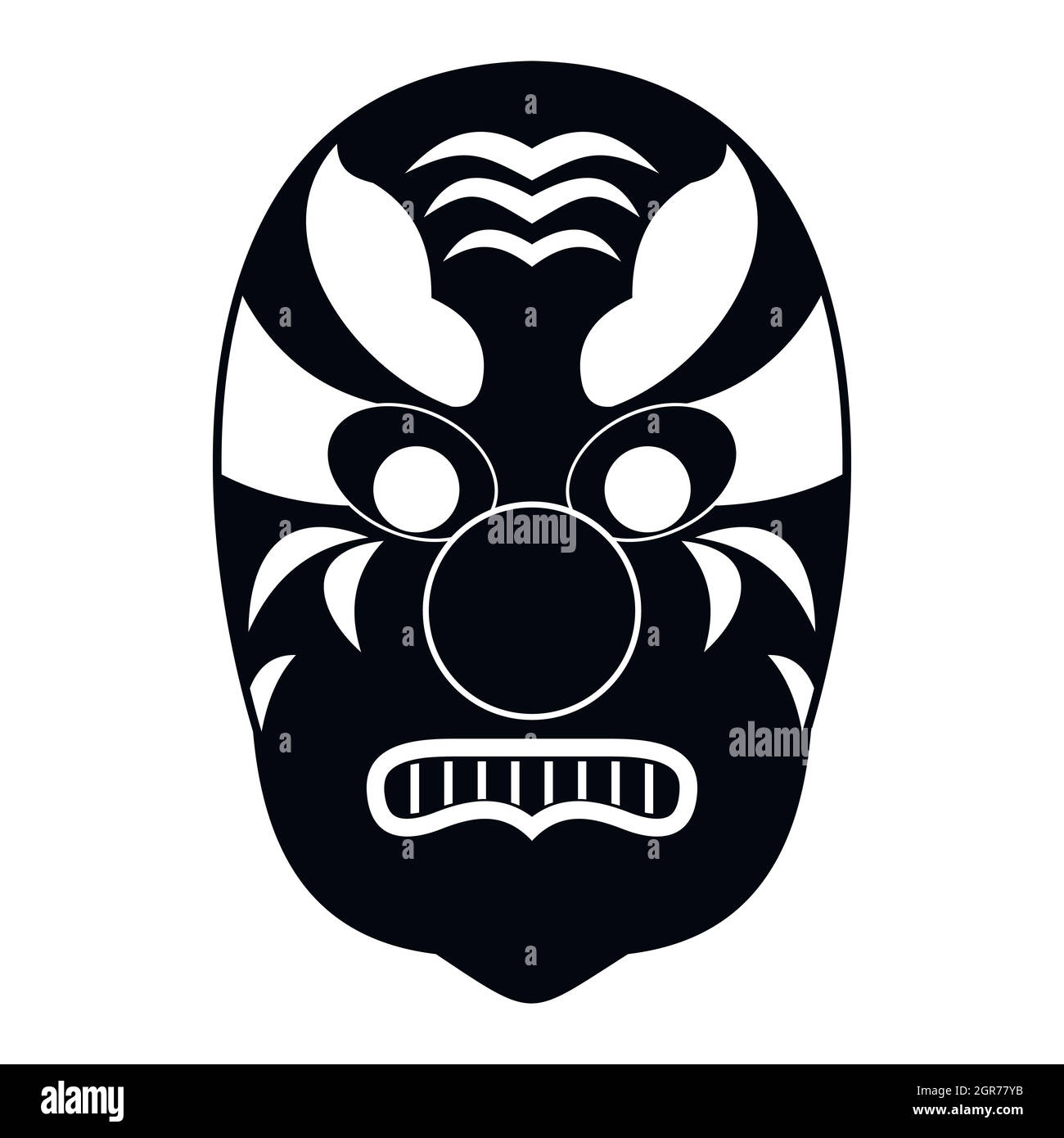 Tribal mask icon, simple style Stock Vector